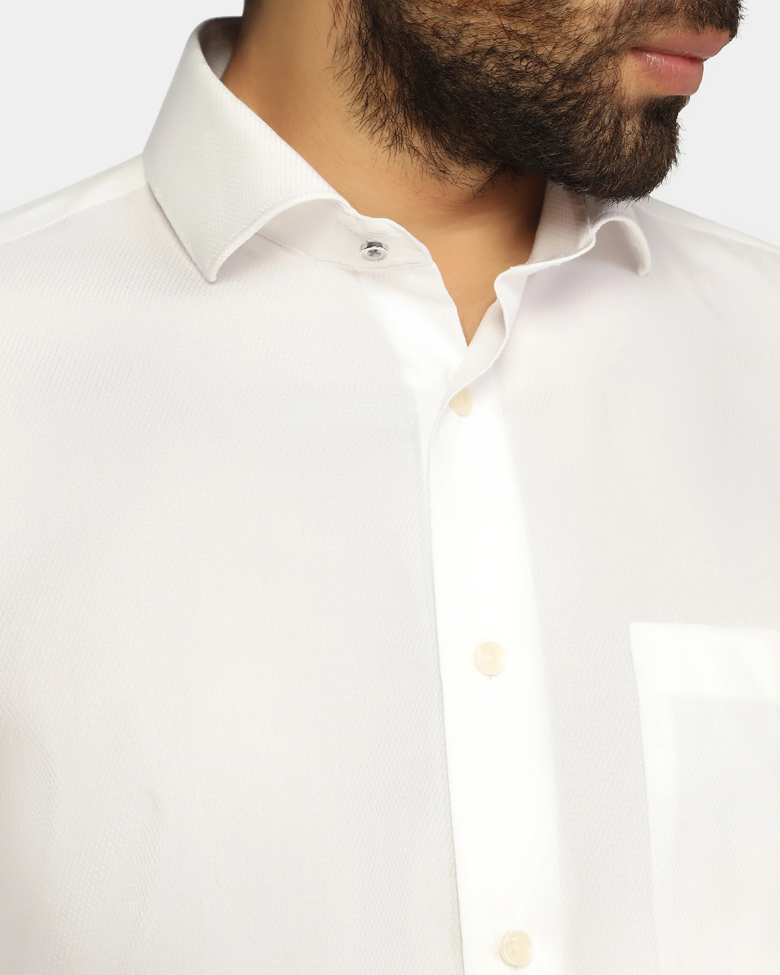 Formal Super White Textured Shirt - Pine - Image 7