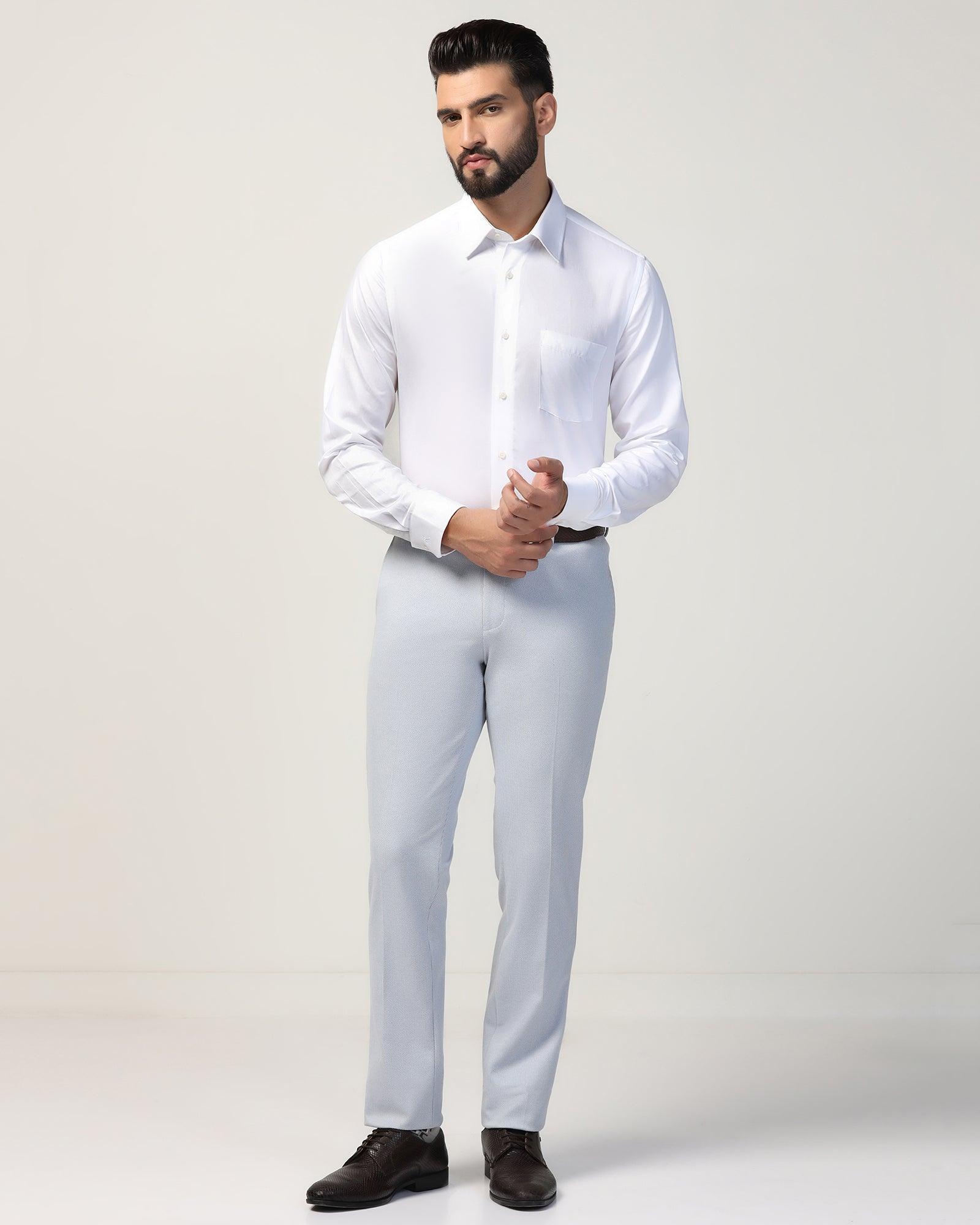 Formal White Textured Shirt - Robot - Image 3