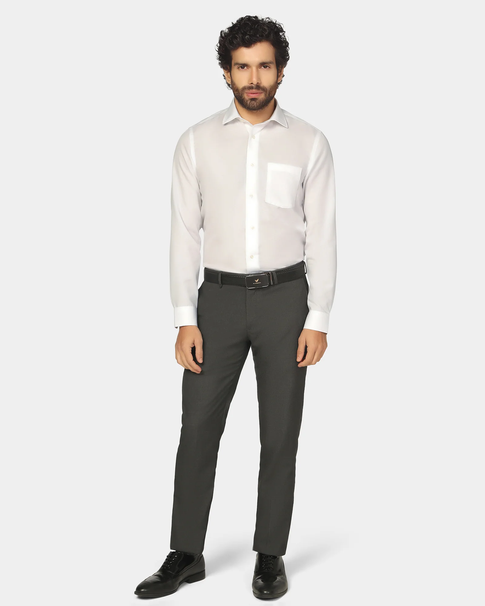 Formal Super White Textured Shirt - Tevin - Image 3