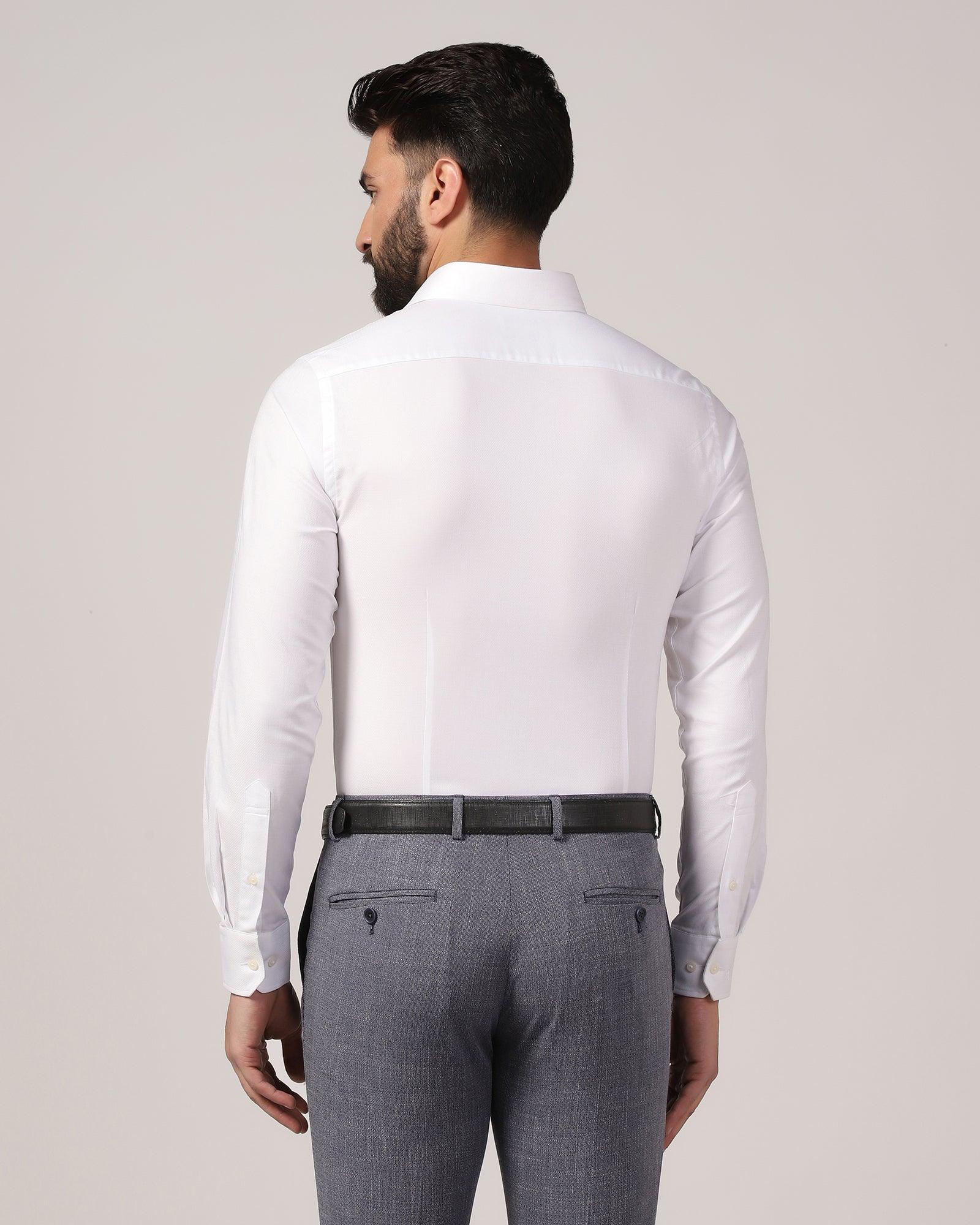 Formal White Textured Shirt - Warren - Image 2