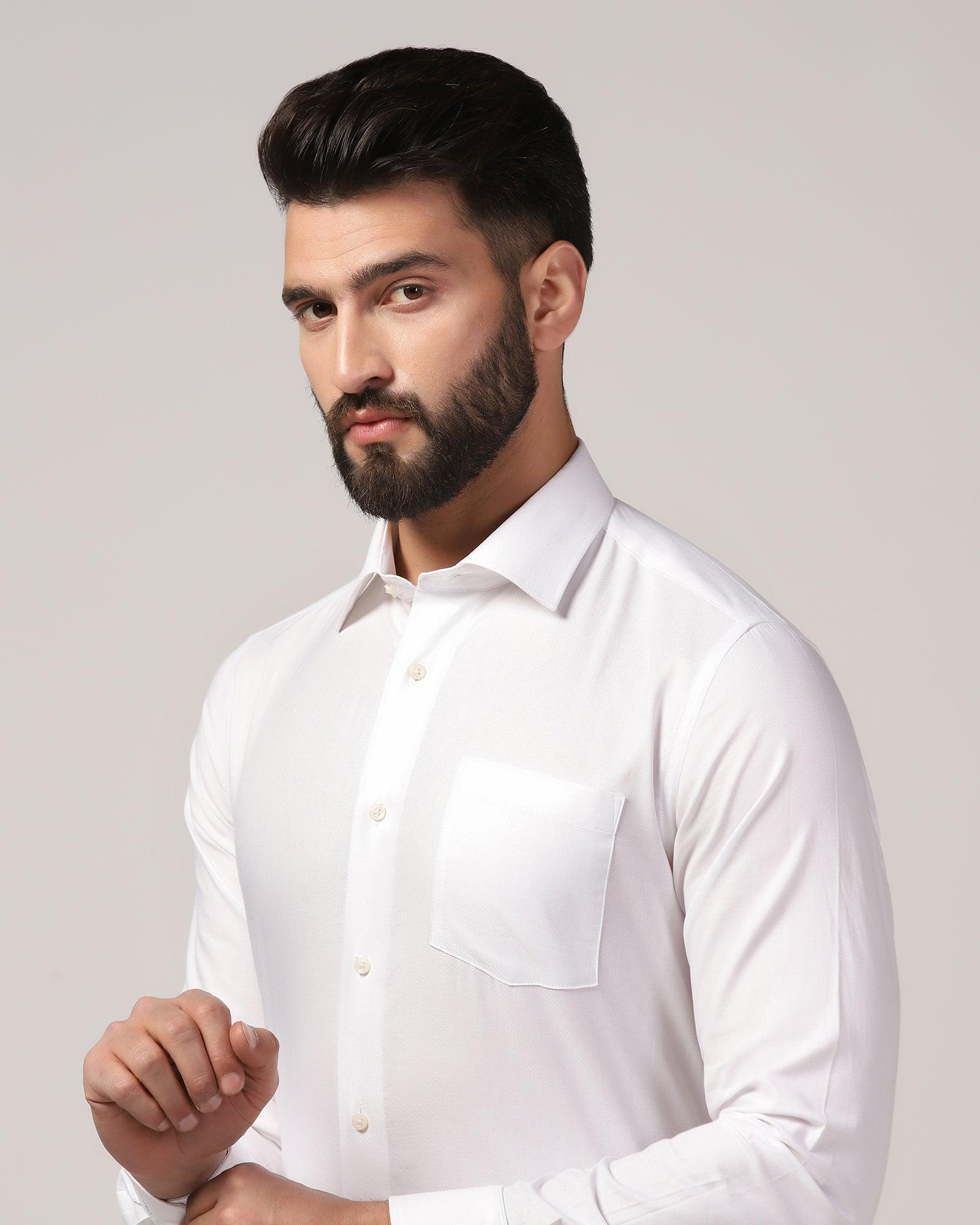 Formal White Textured Shirt - Warren - Image 4