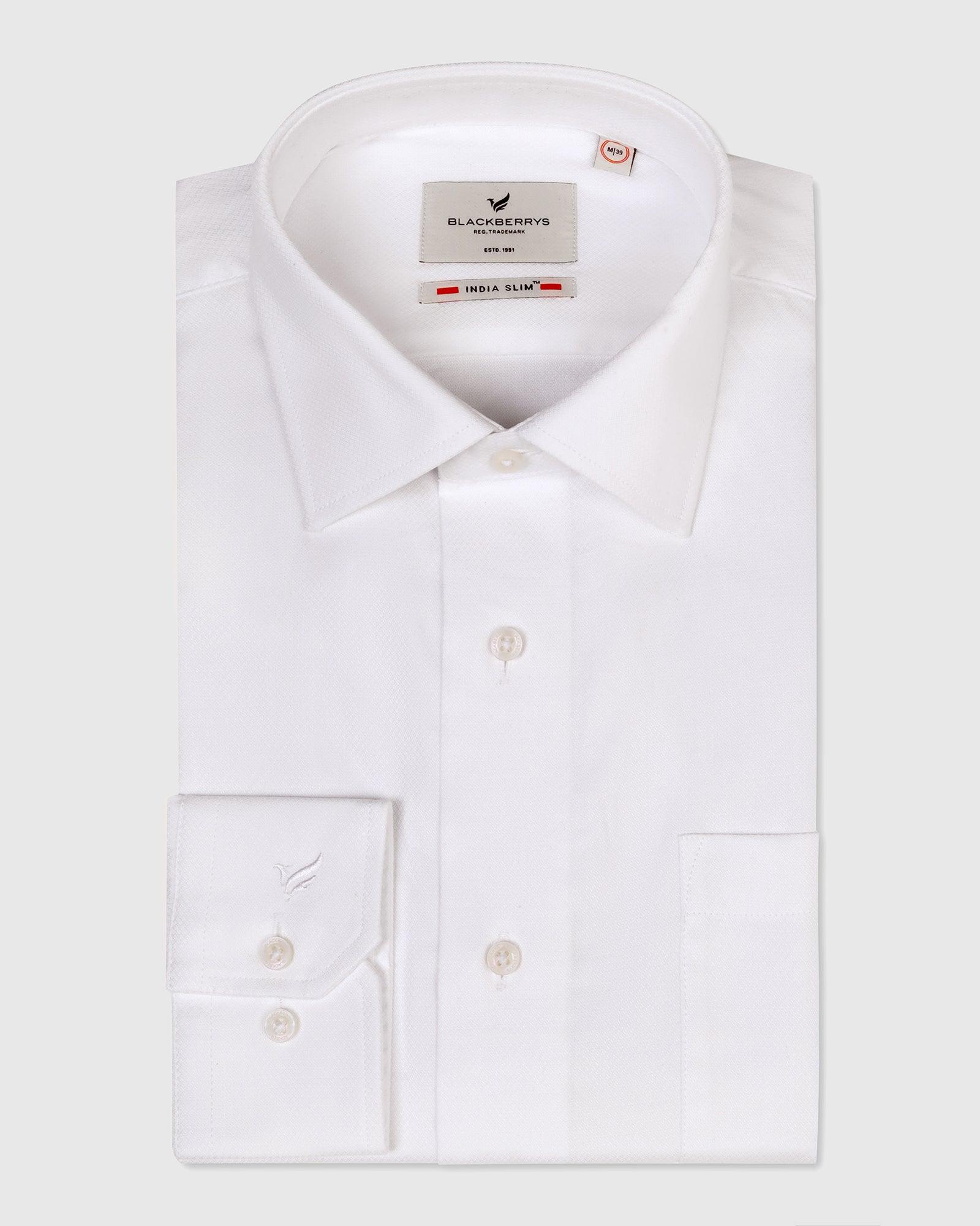 Formal White Textured Shirt - Warren - Image 5