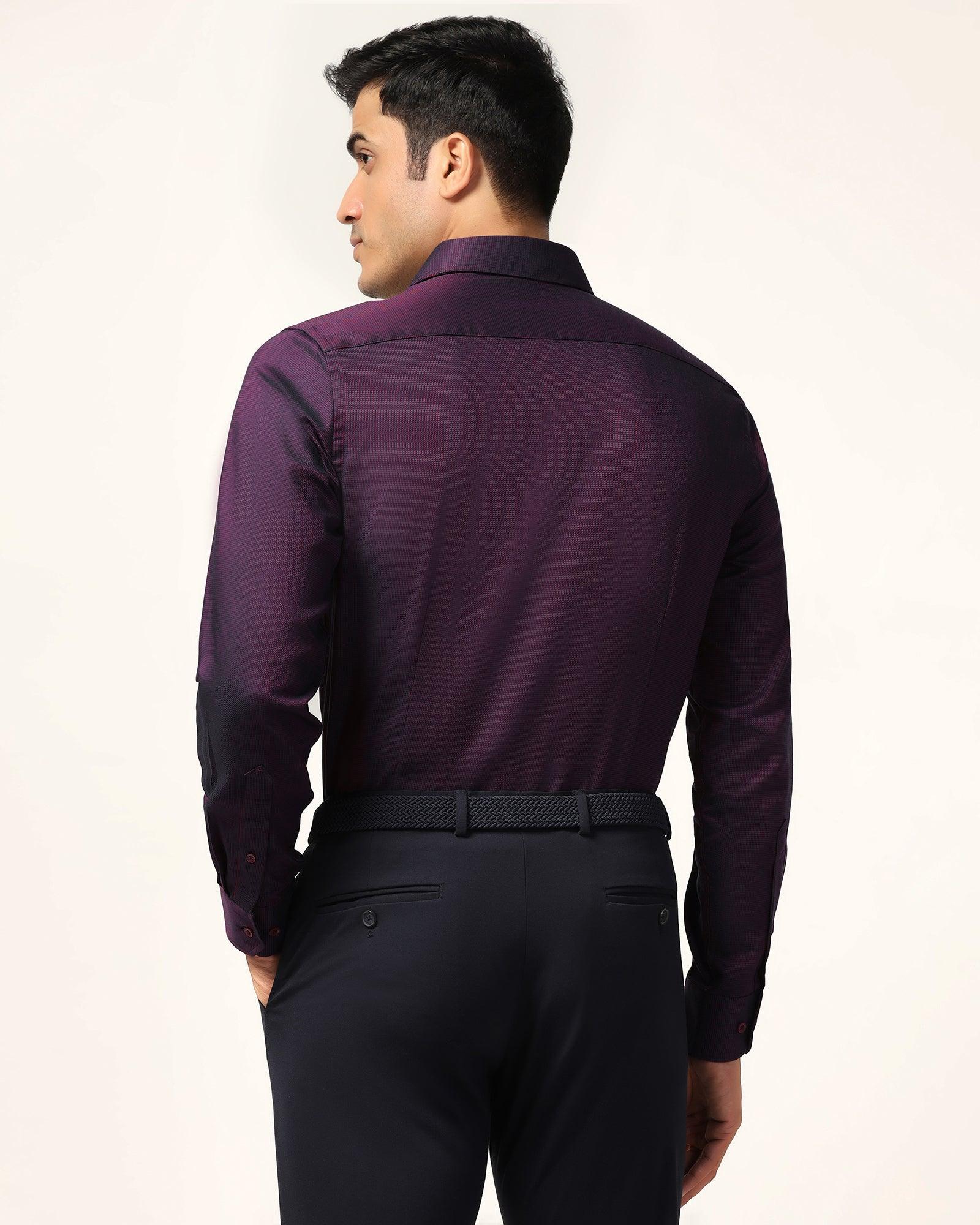 Formal Wine Textured Shirt - Albus - Image 2