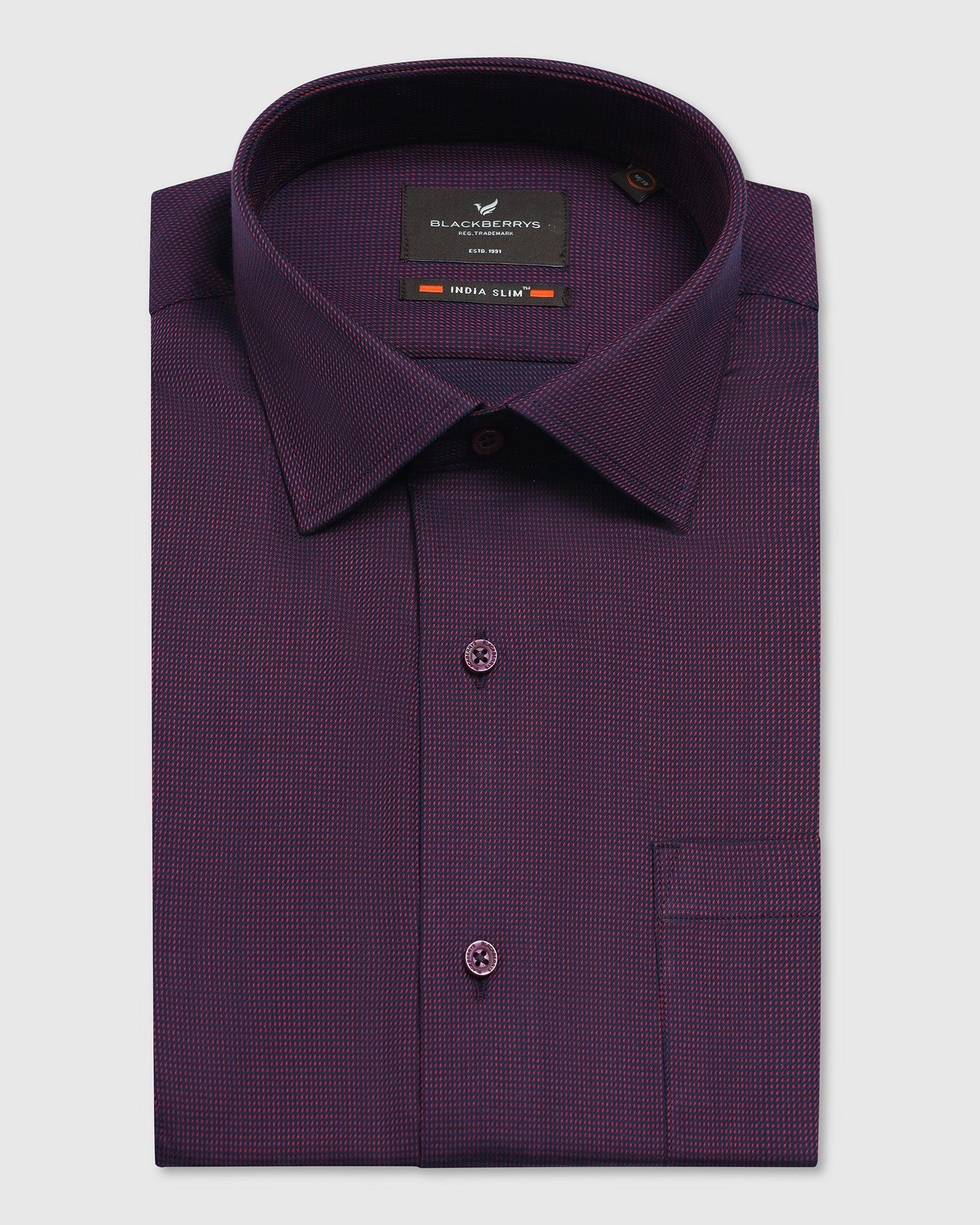 Formal Wine Textured Shirt - Albus - Image 5