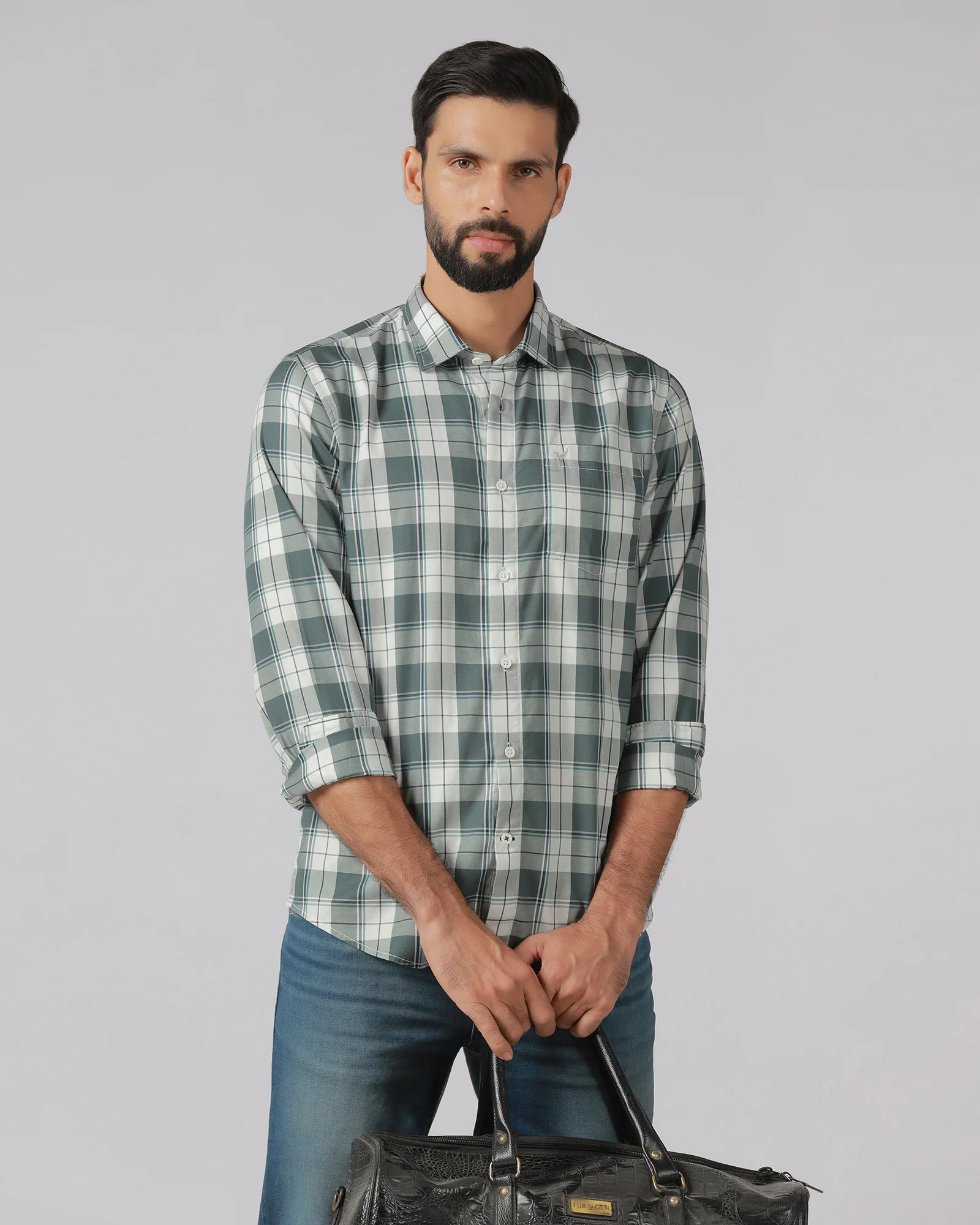 Green Check Shirt - Bergen - Image 8