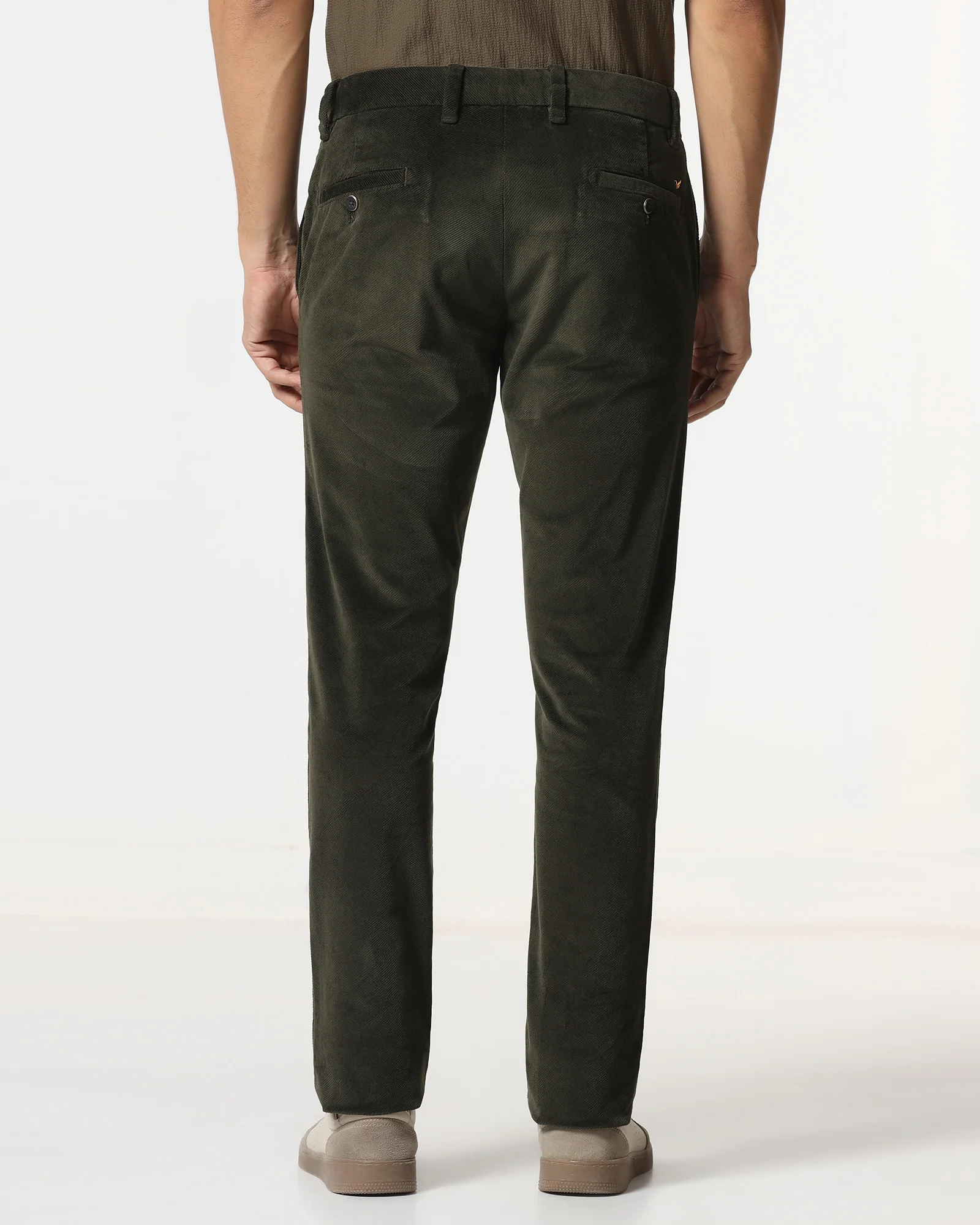 Green Corduroy Solid Khakis - Fraser - Image 2