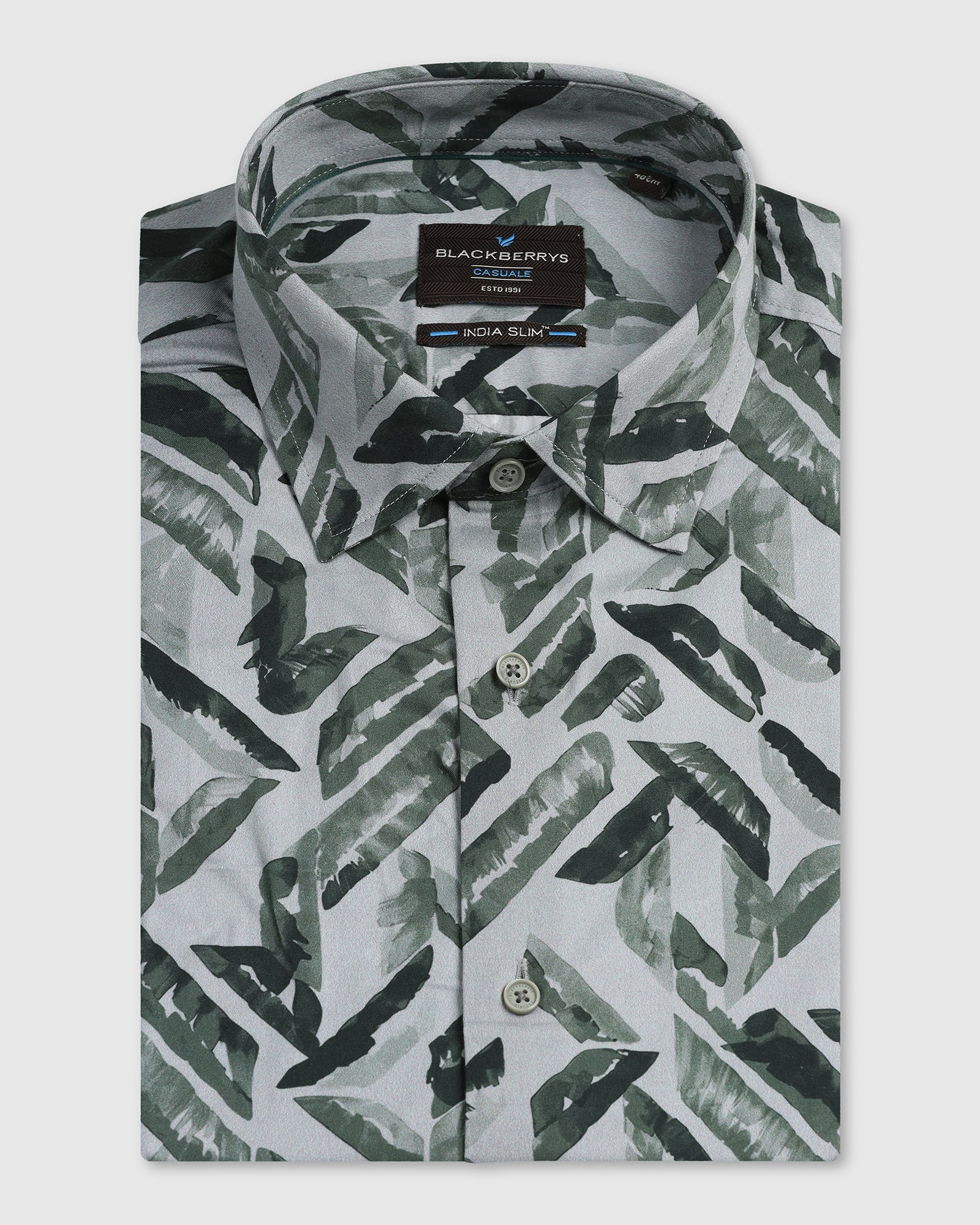 Green Half Sleeve Printed Shirt - Volmer - Image 5