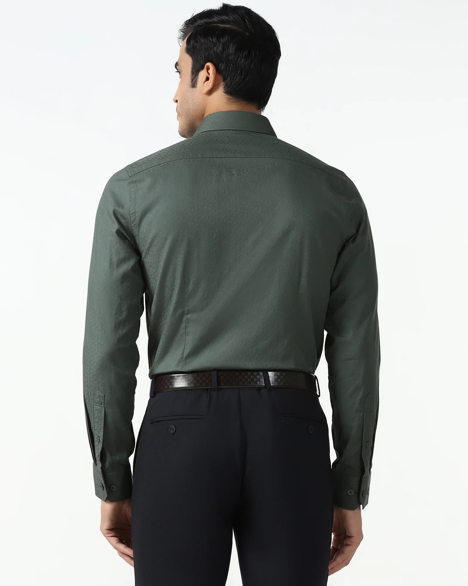 Green Jacquard Shirt - Romeo - Image 2