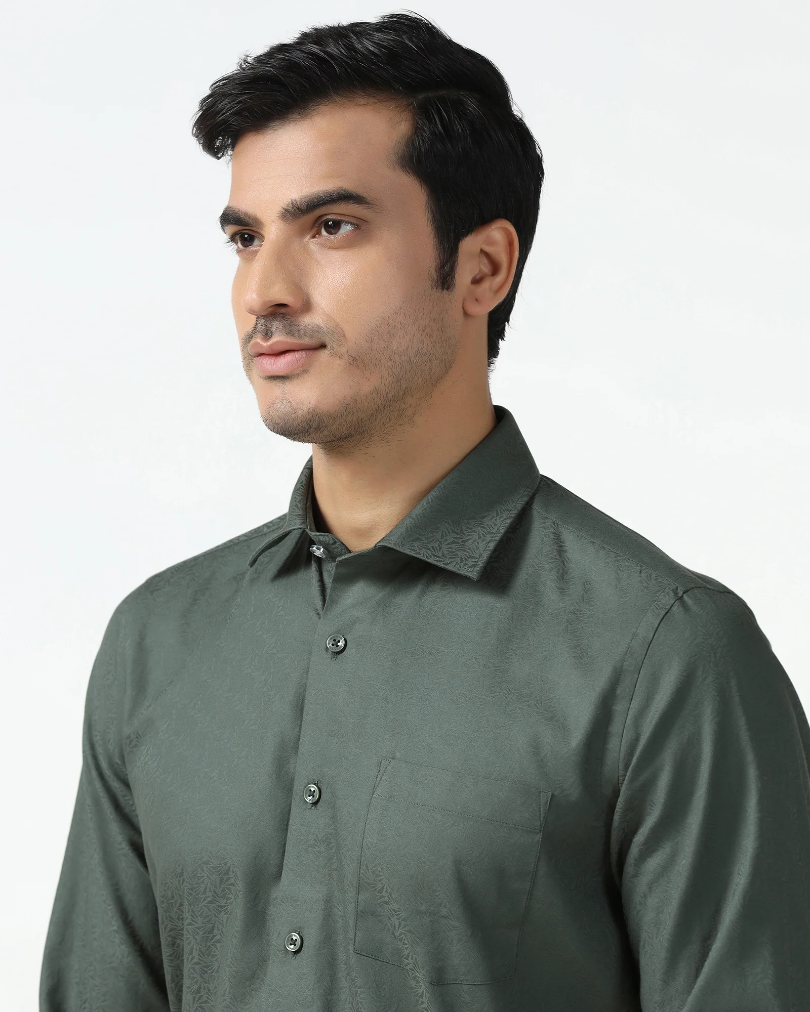 Green Jacquard Shirt - Romeo - Image 4