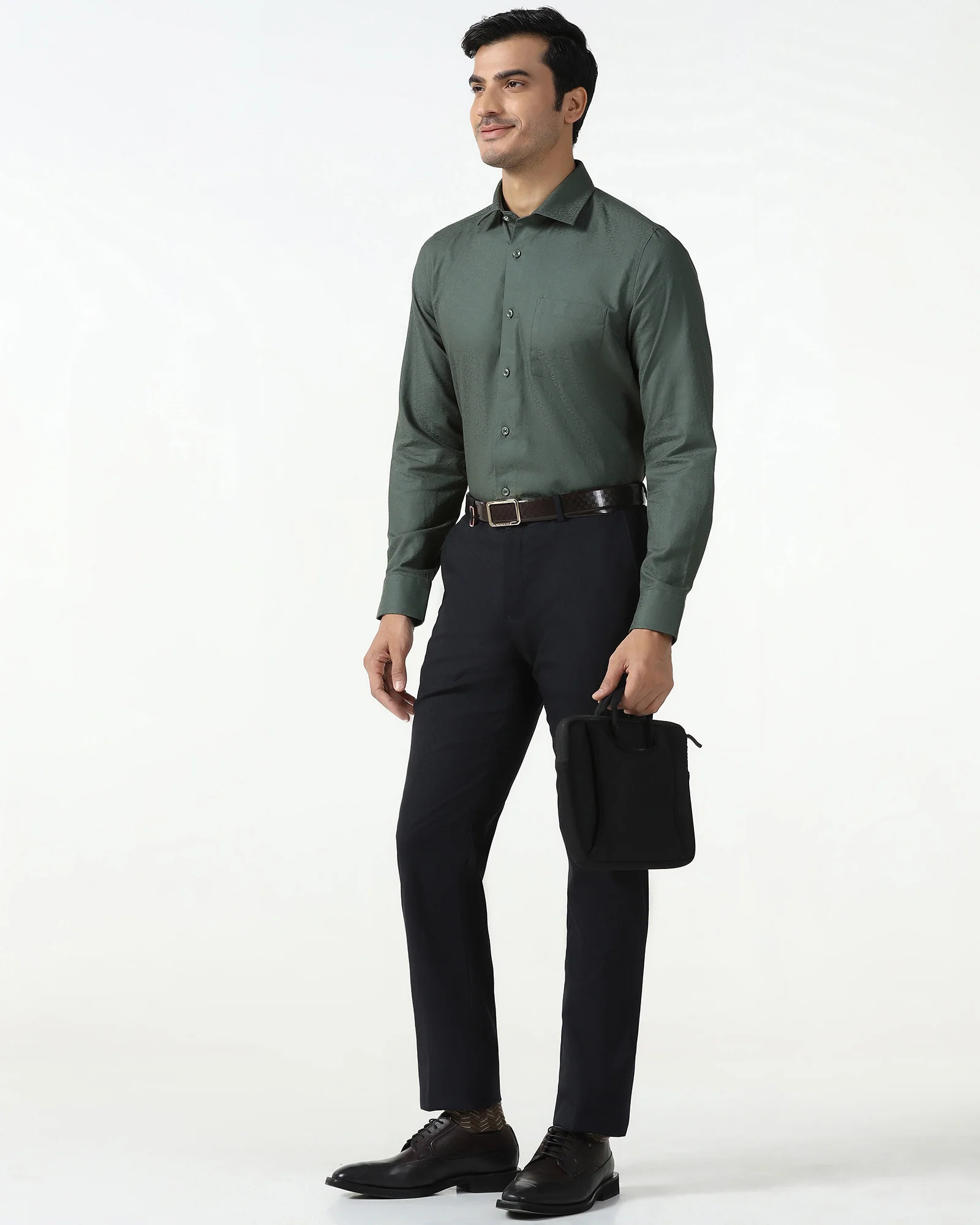 Green Jacquard Shirt - Romeo - Image 7