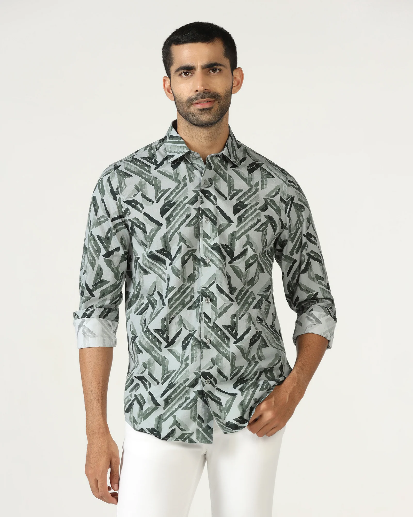 Green Printed Shirt - Volmer - Image 8