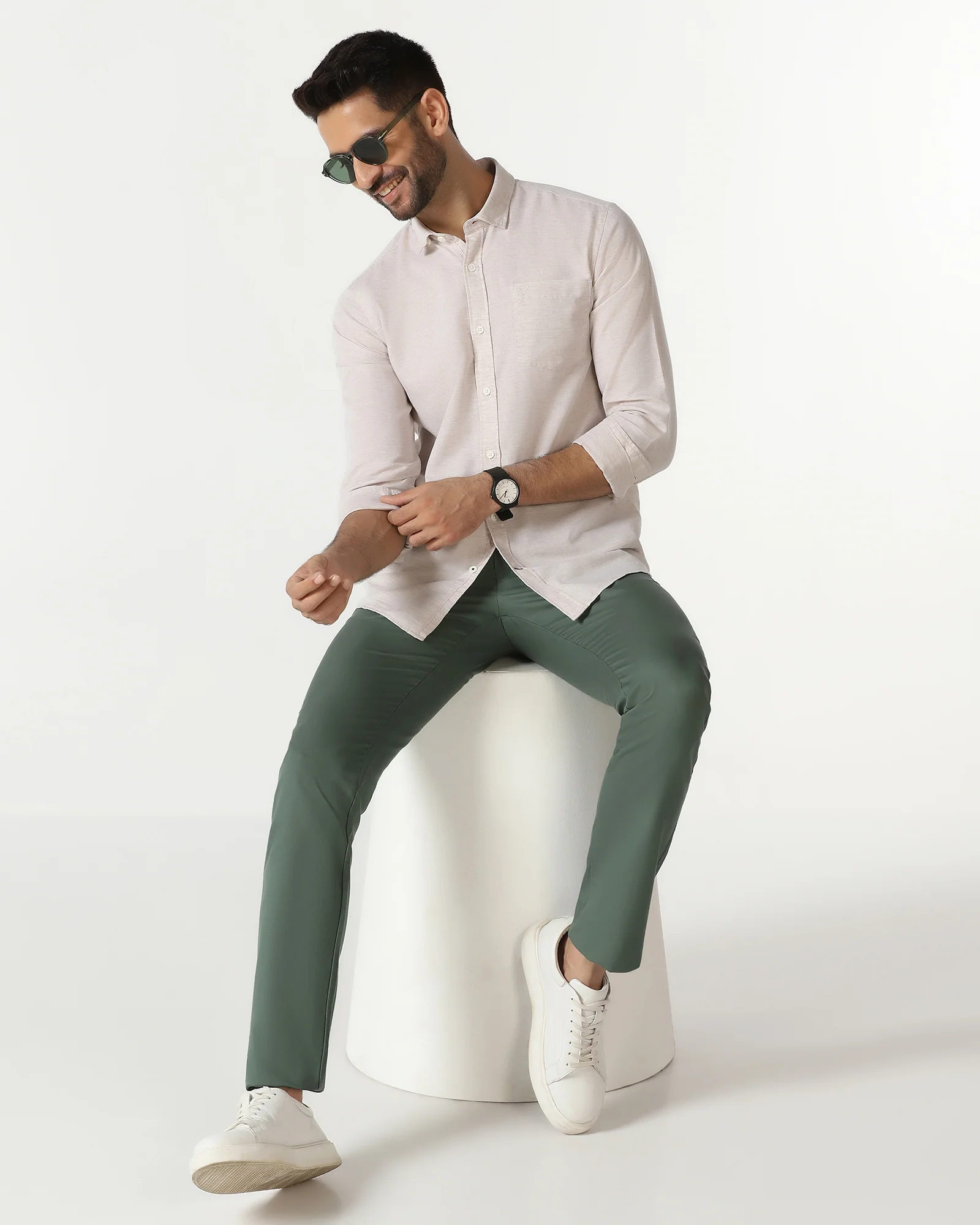 Green Solid Khakis - Janis - Image 5