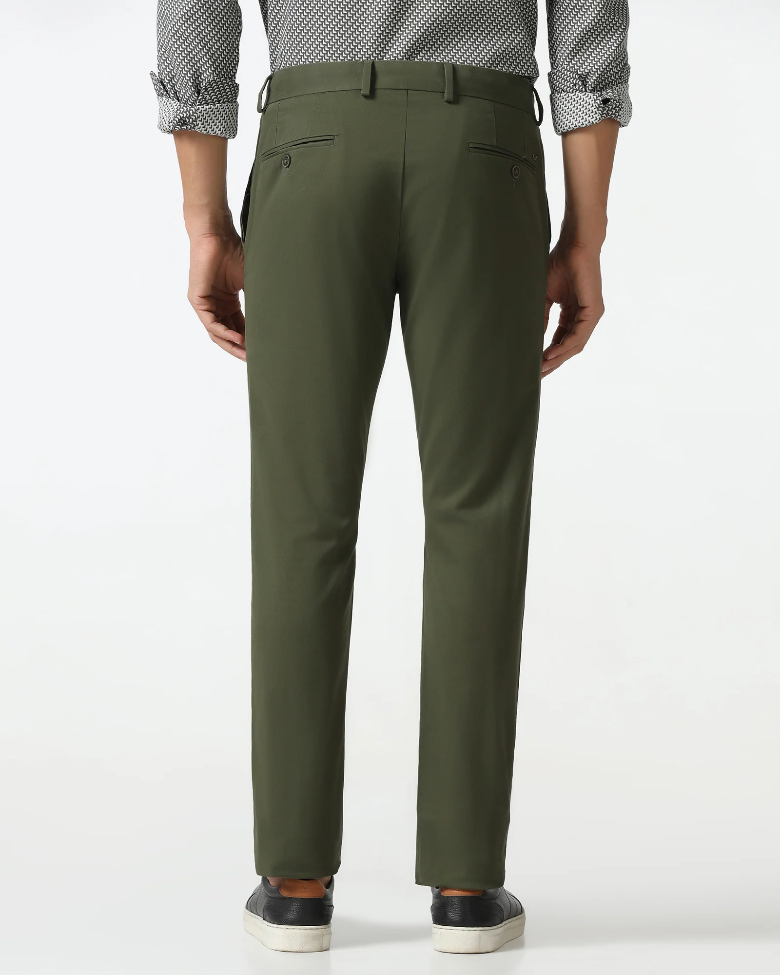 Green Solid Khakis - Mario - Image 2