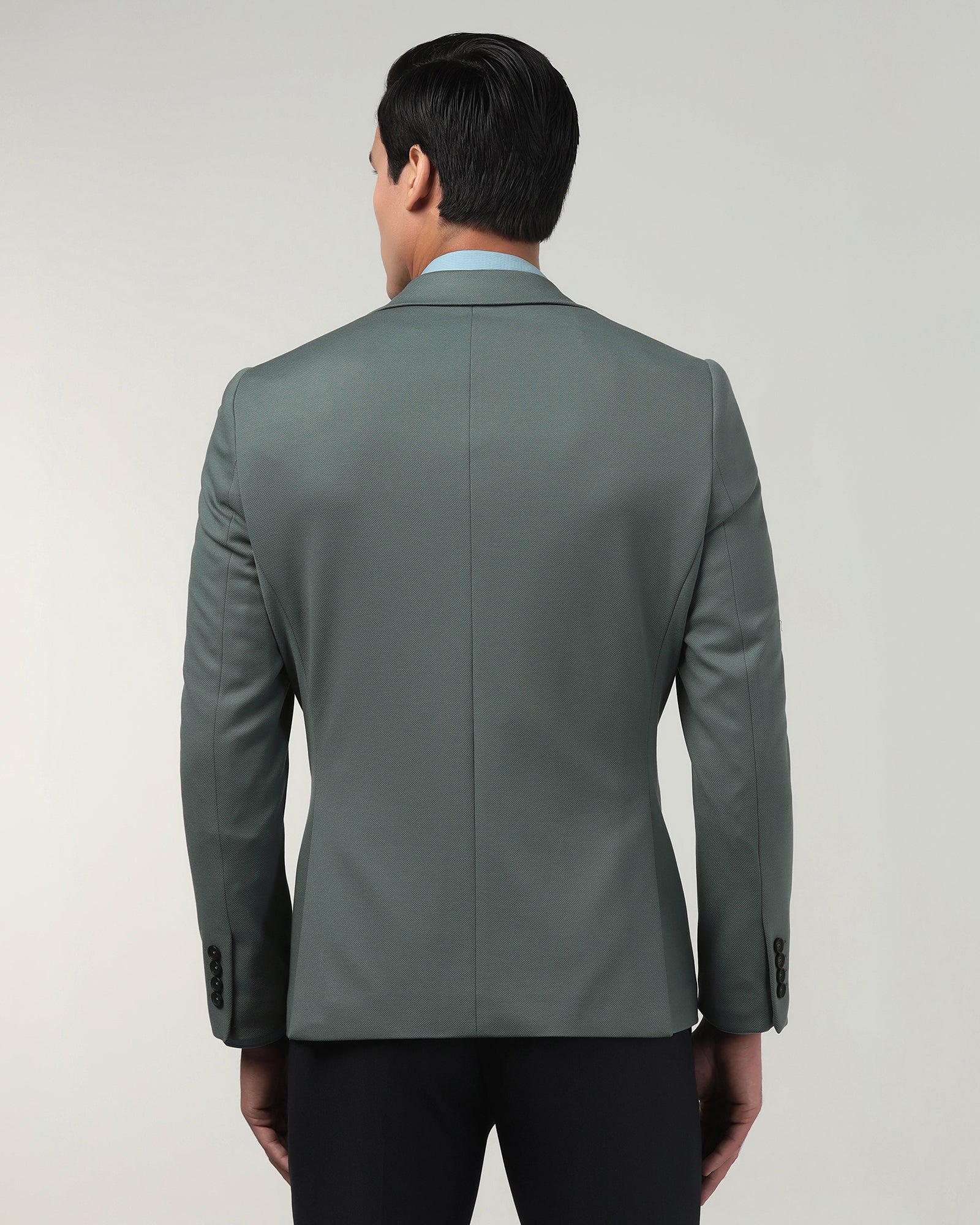 Green Textured Blazer - Lionel - Image 2