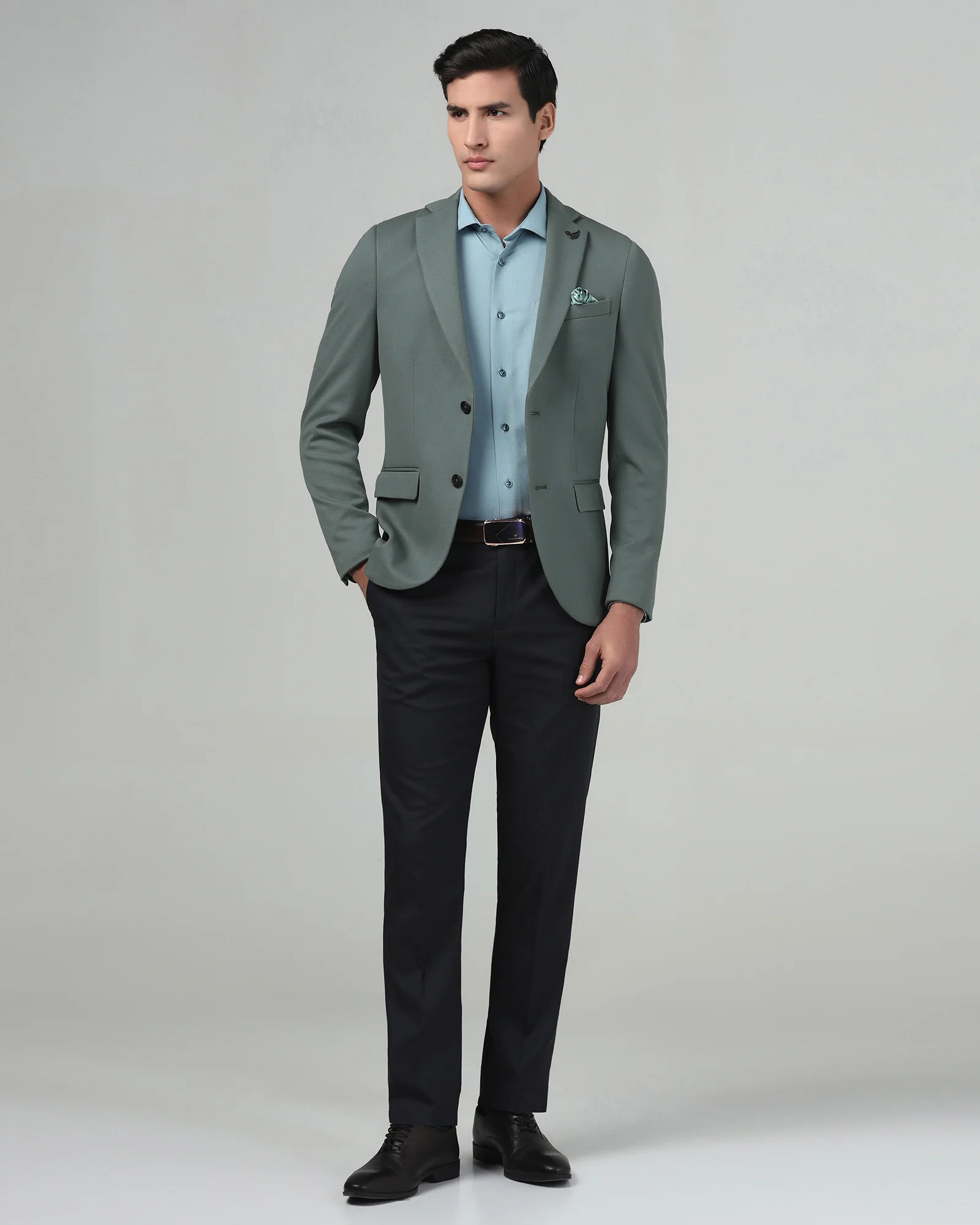 Green Textured Blazer - Lionel - Image 3