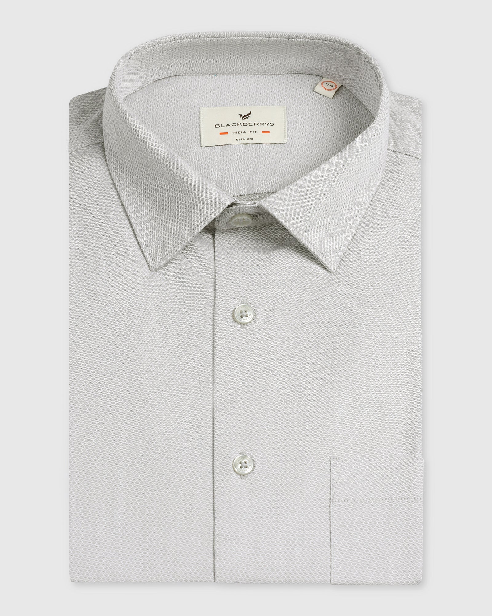 Grey Half Sleeve Textured Shirt - Ryan - Image 5