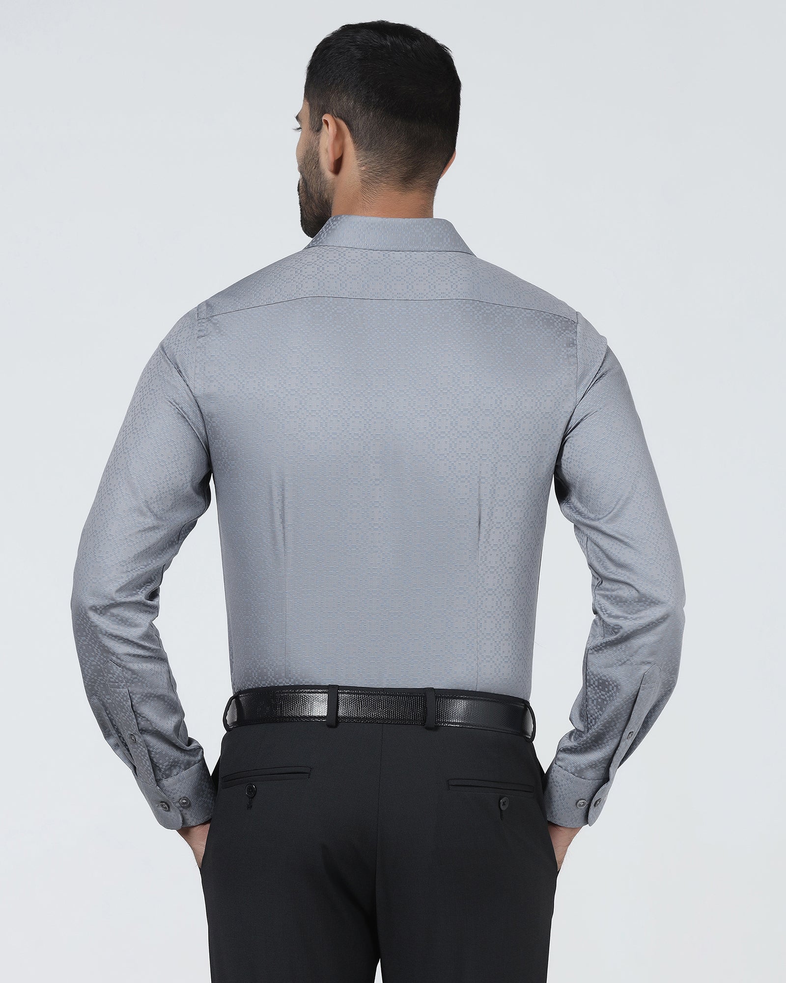 Grey Jacquard Shirt - Alton - Image 2