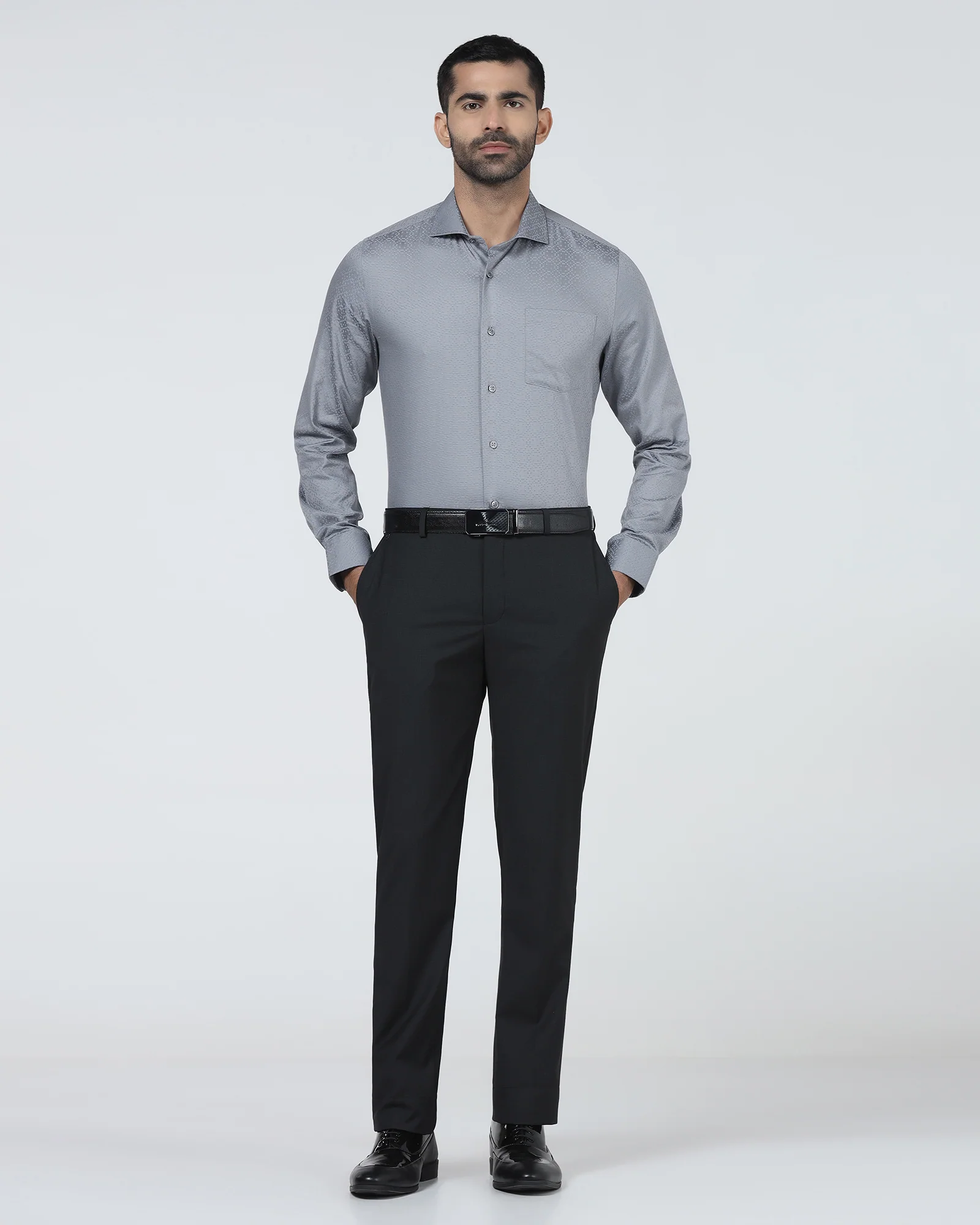 Grey Jacquard Shirt - Alton - Image 3