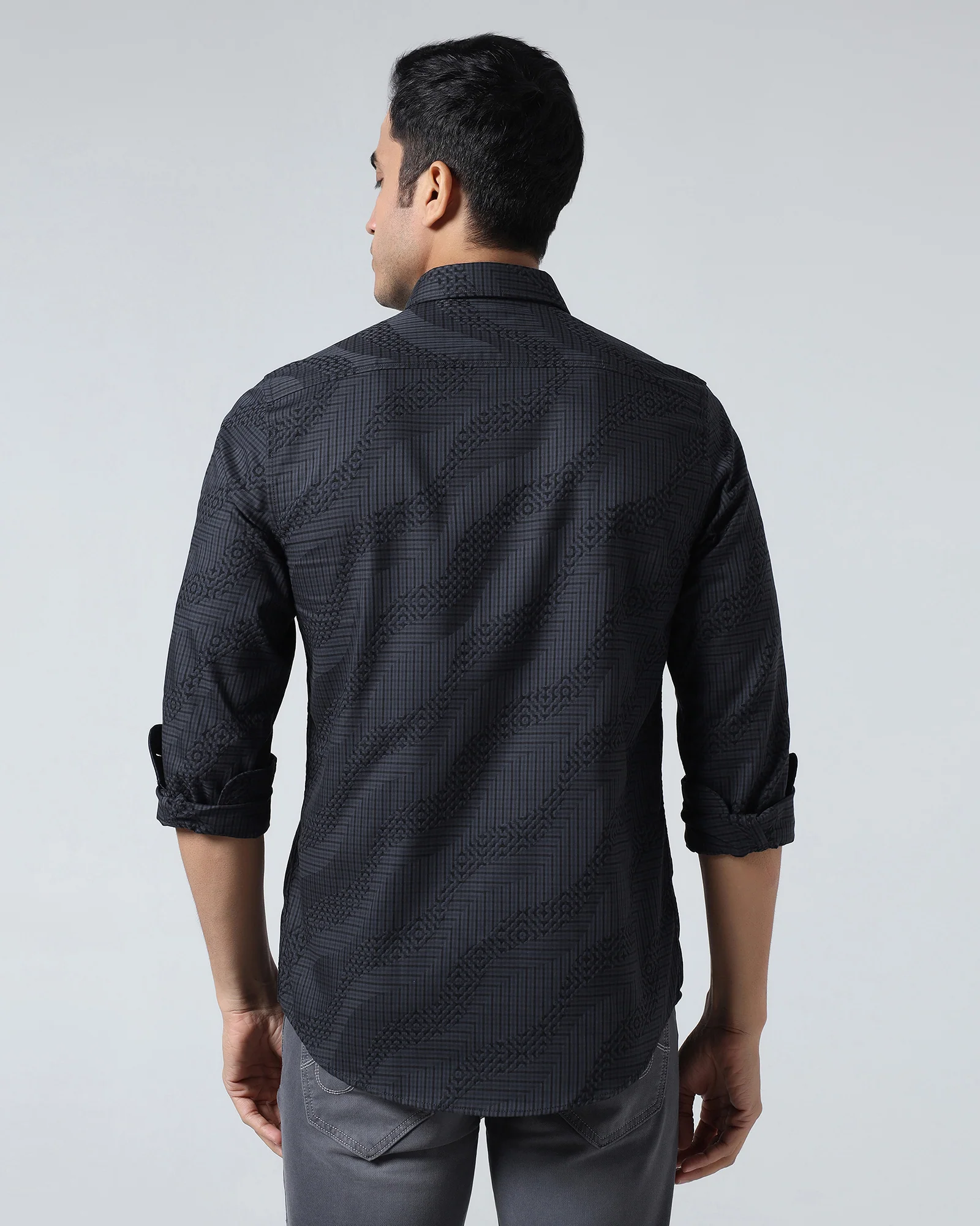 Grey Jacquard Shirt - Neol - Image 2