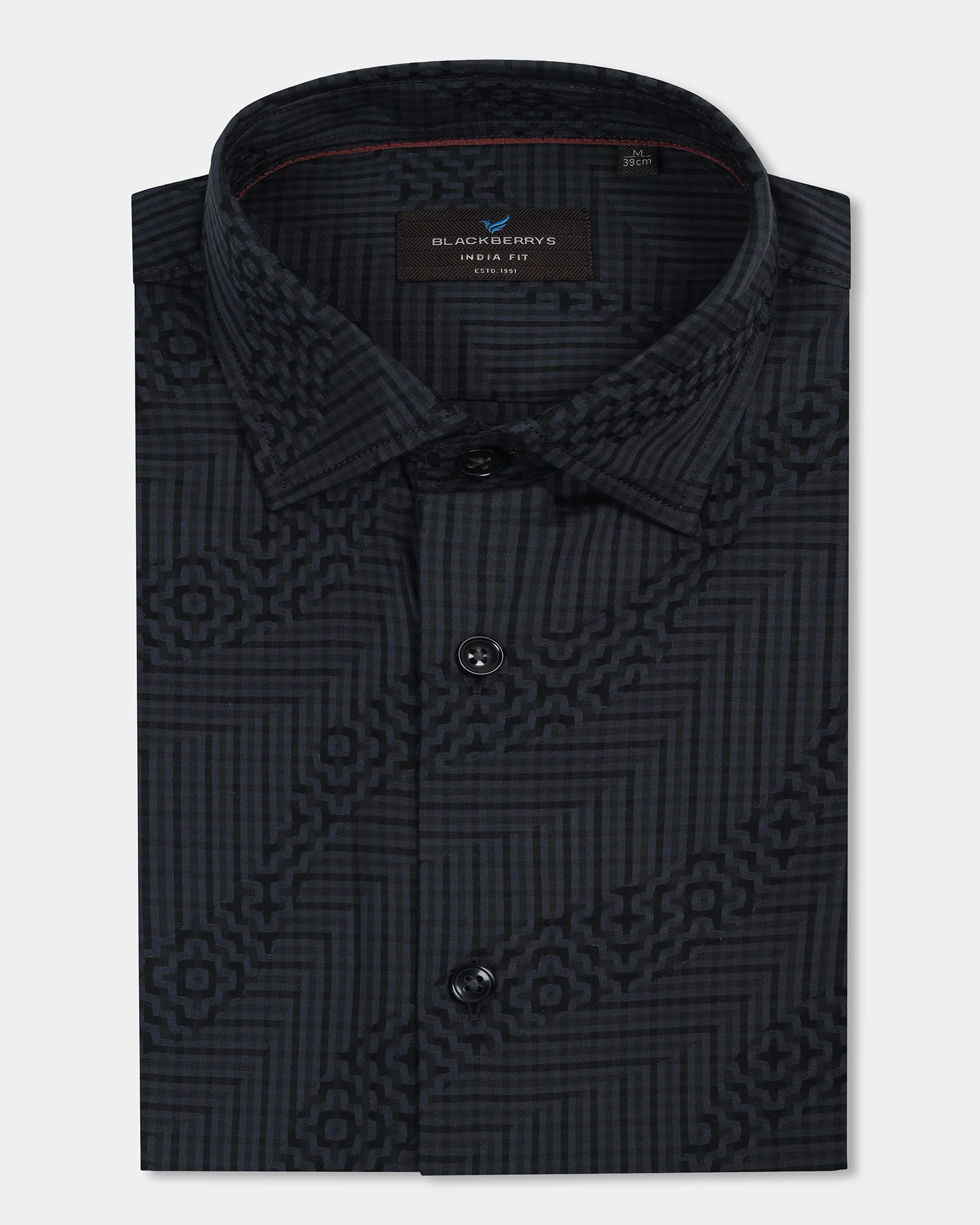 Grey Jacquard Shirt - Neol - Image 5