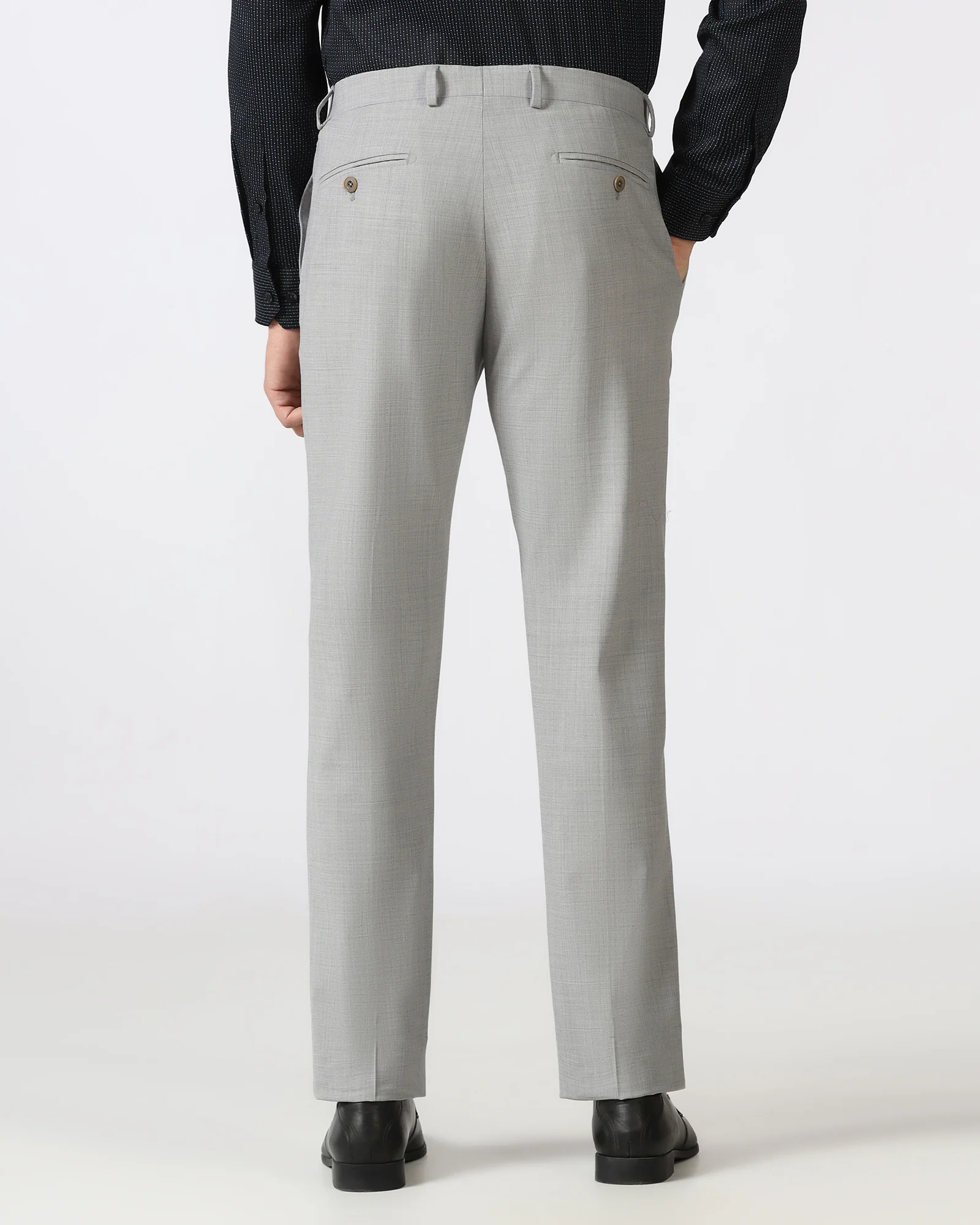 Grey Luxe Check Trouser - Portwine - Image 2