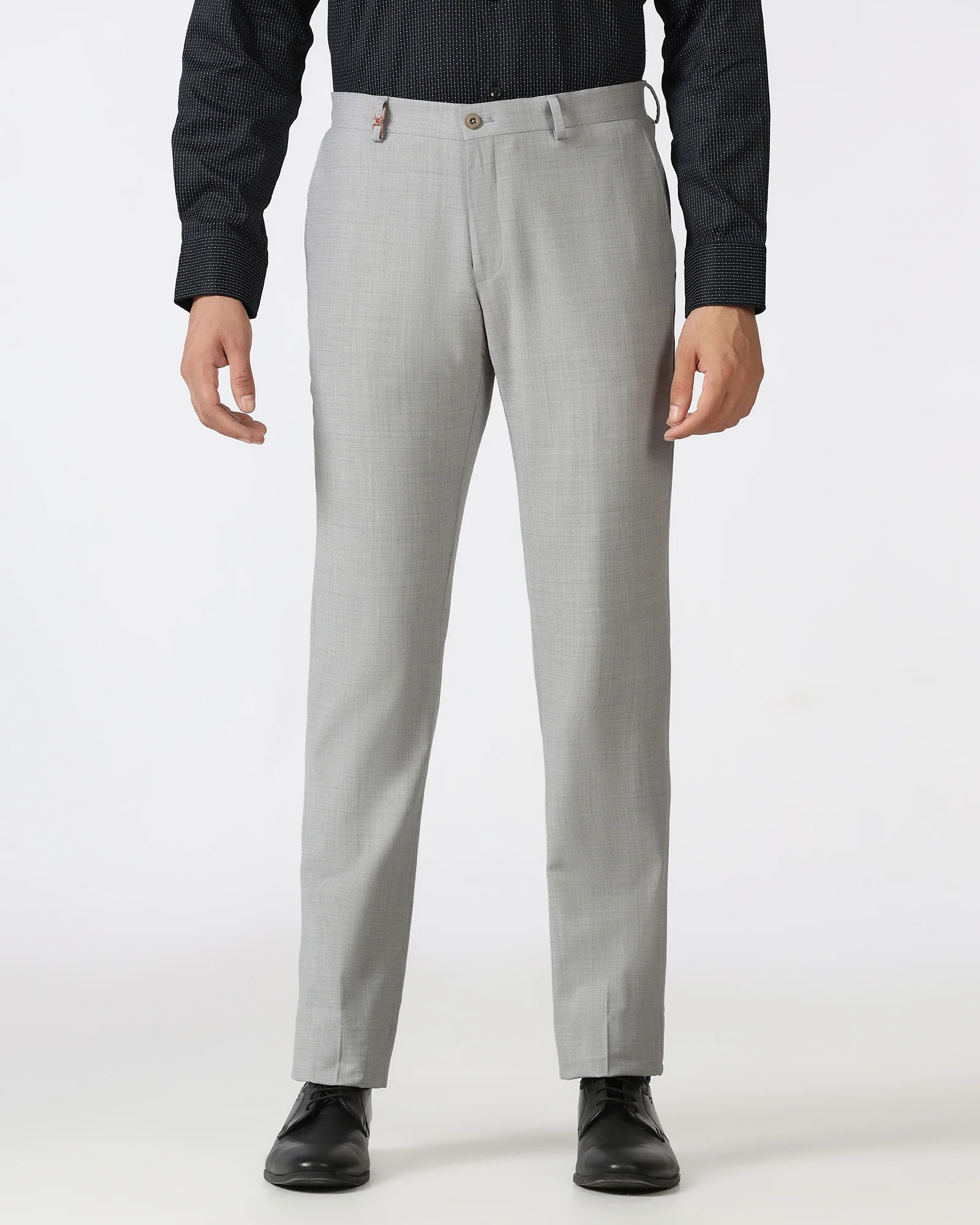 Grey Luxe Check Trouser - Portwine - Image 3