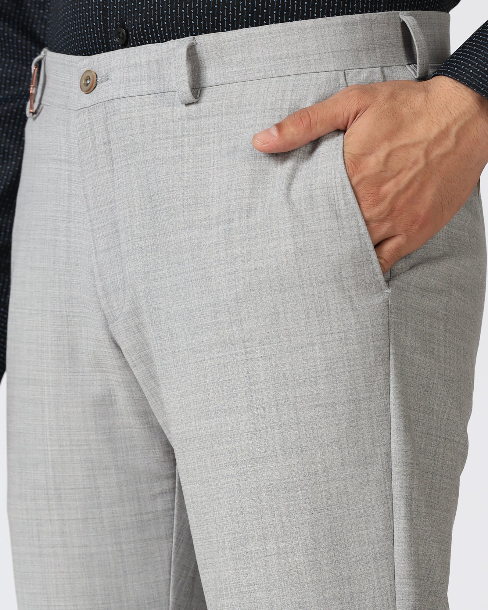 Grey Luxe Check Trouser - Portwine - Image 4