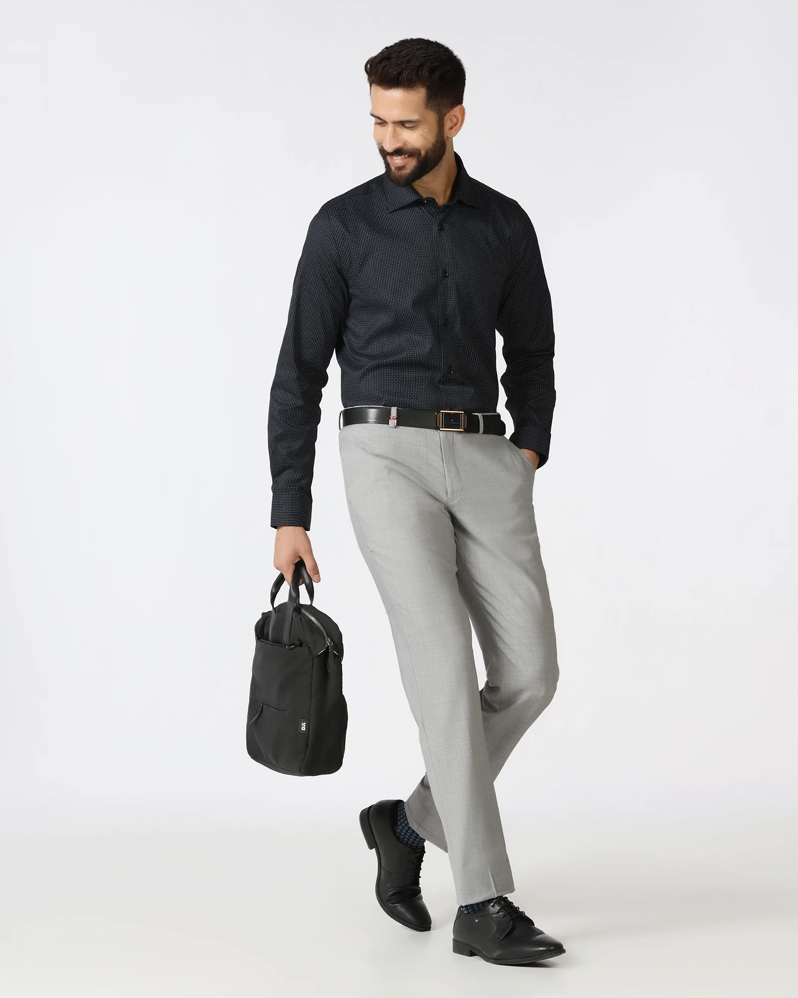 Grey Luxe Check Trouser - Portwine - Image 6
