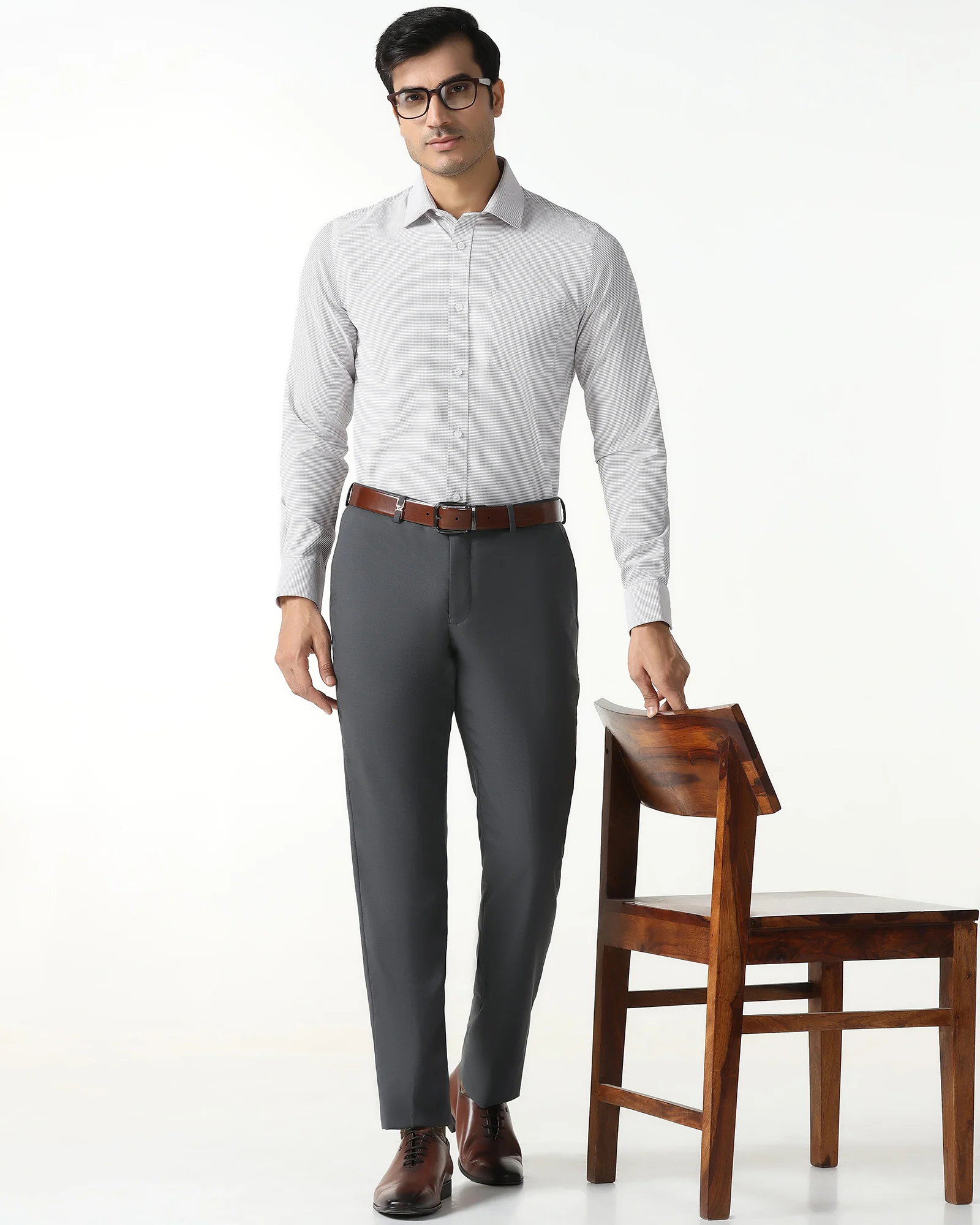 Grey Luxe Solid Trouser - Meter - Image 7