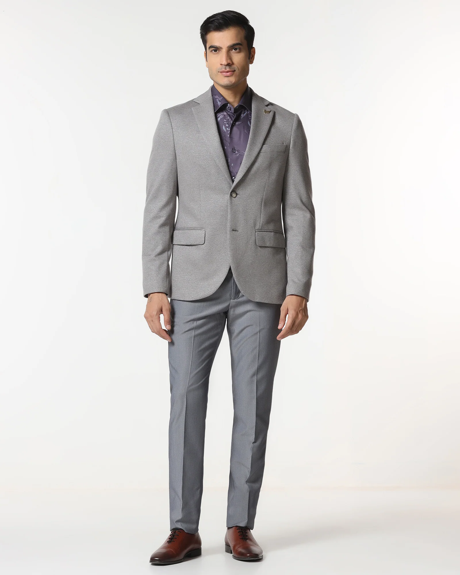 Grey Luxe Textured Blazer - Baleno - Image 3
