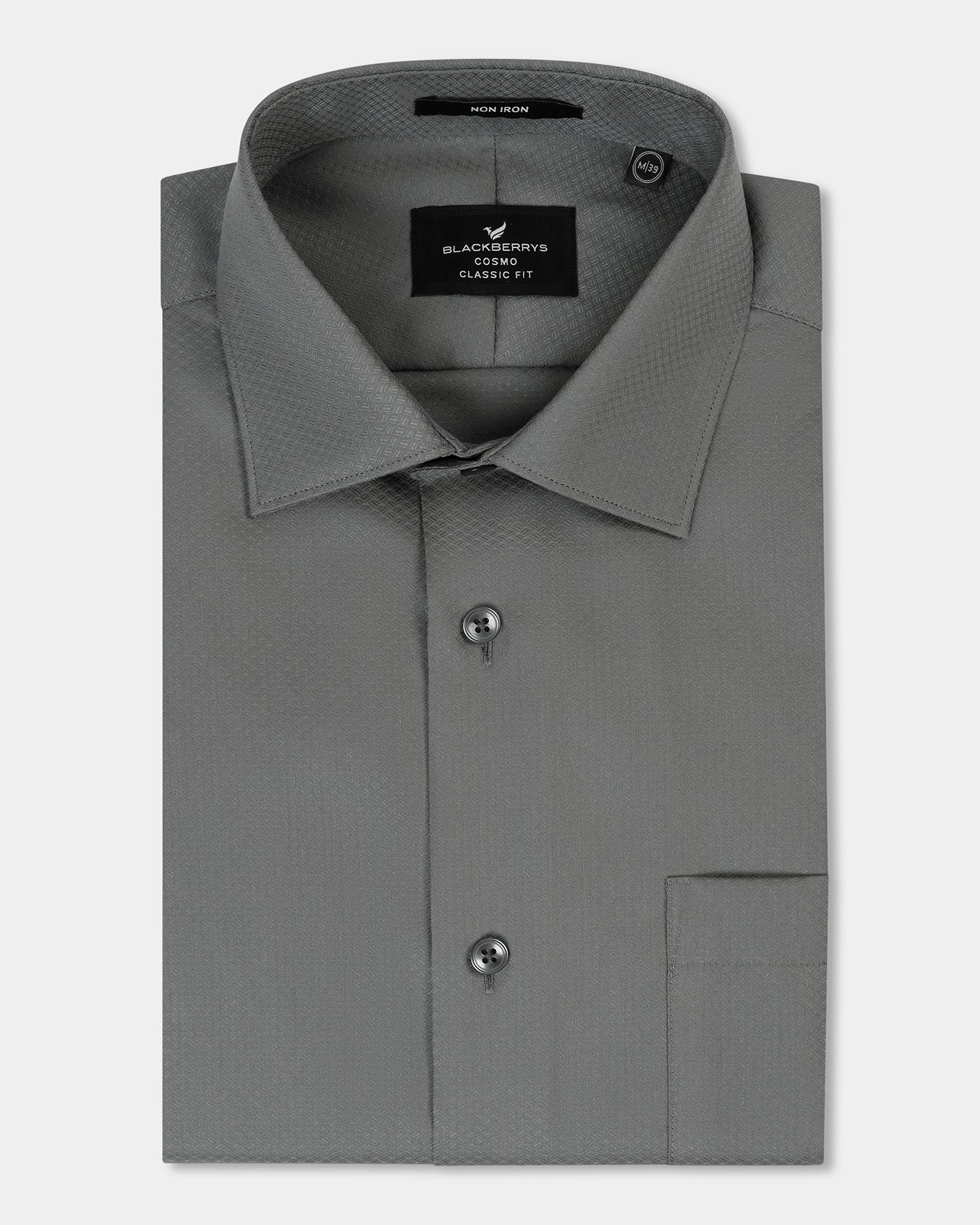 Grey Non Iron Textured Shirt - Erik - Image 5