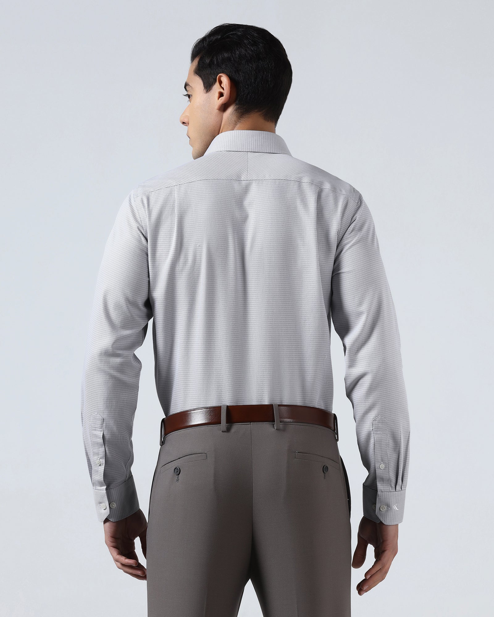 Grey Non Iron Textured Shirt - Ethan - Image 2