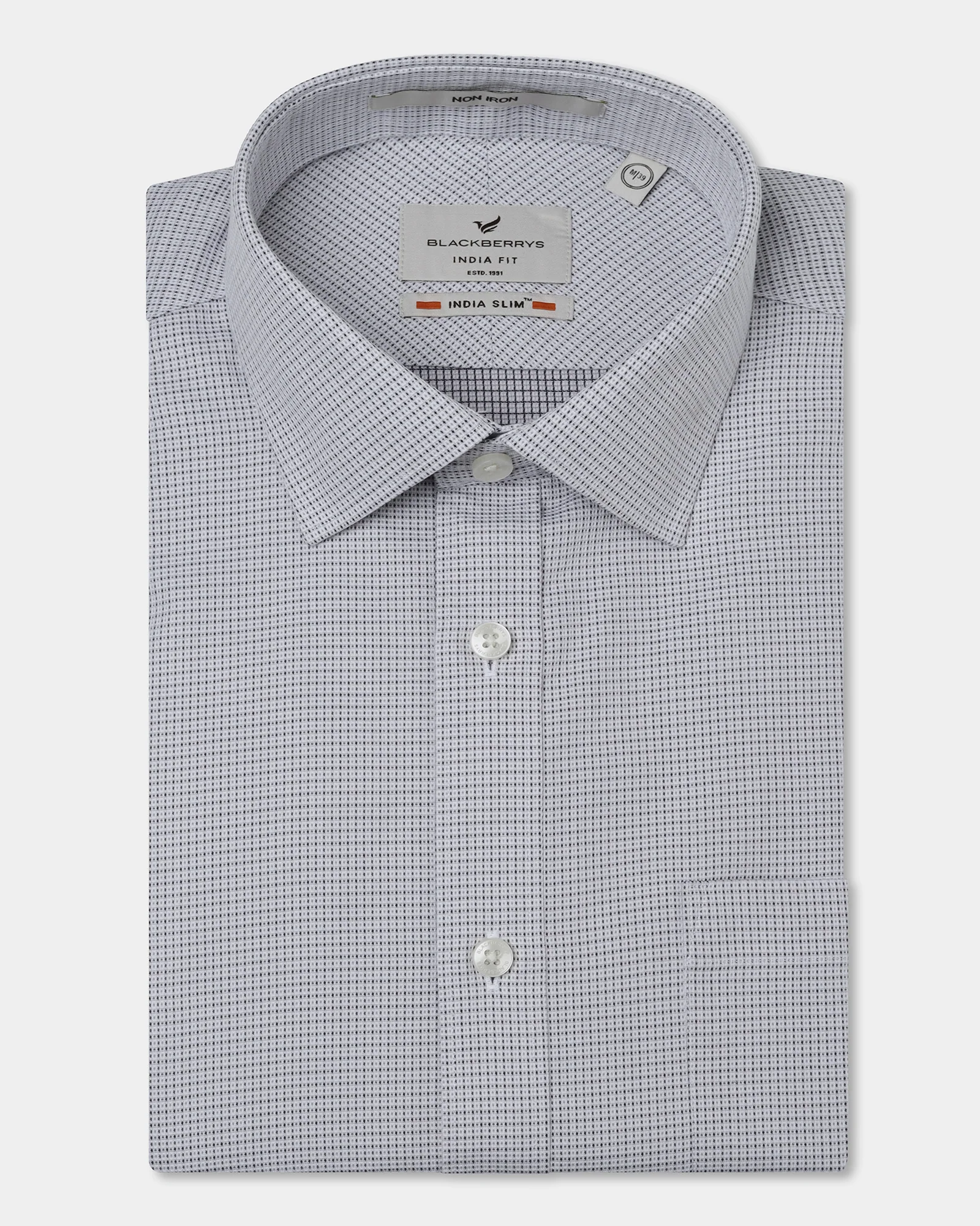Grey Non Iron Textured Shirt - Ethan - Image 5