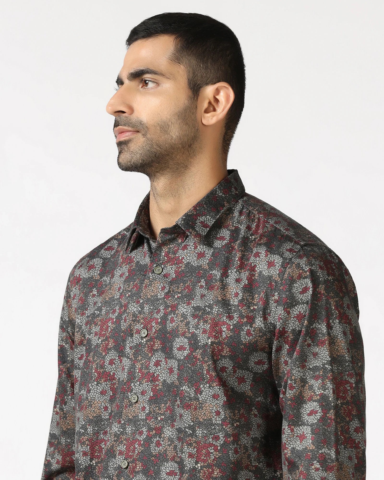 Grey Printed Shirt - Gena - Image 4