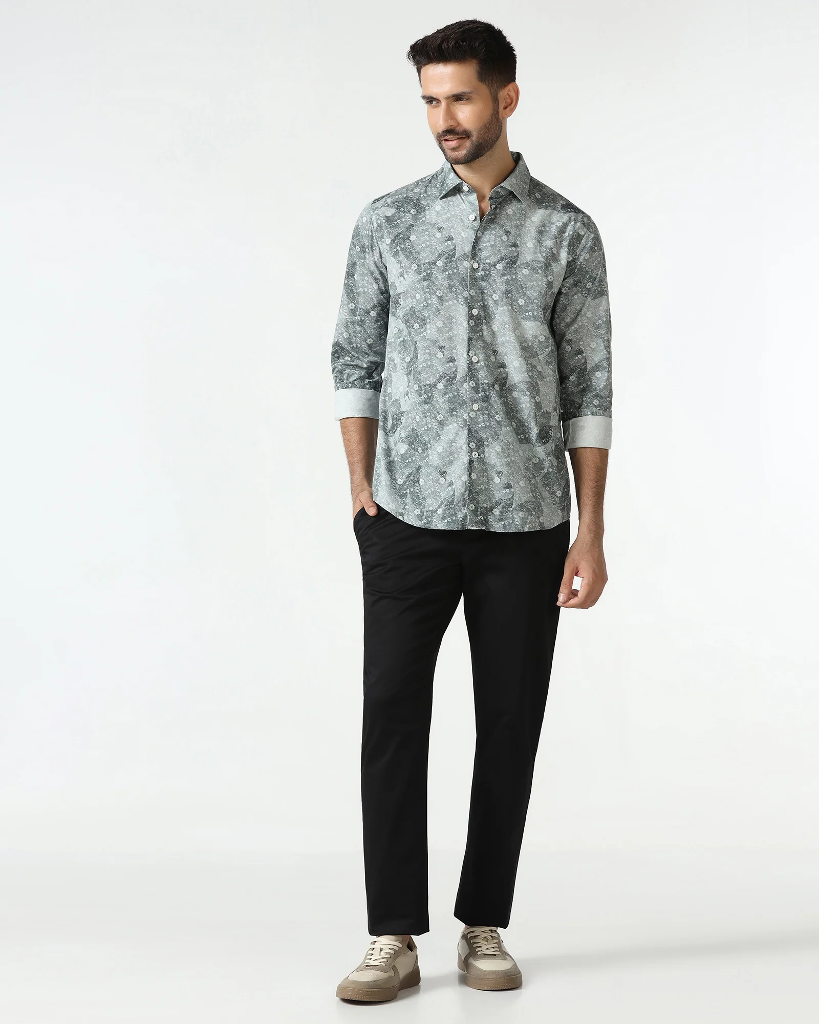 Grey Printed Shirt - Mose - Image 3