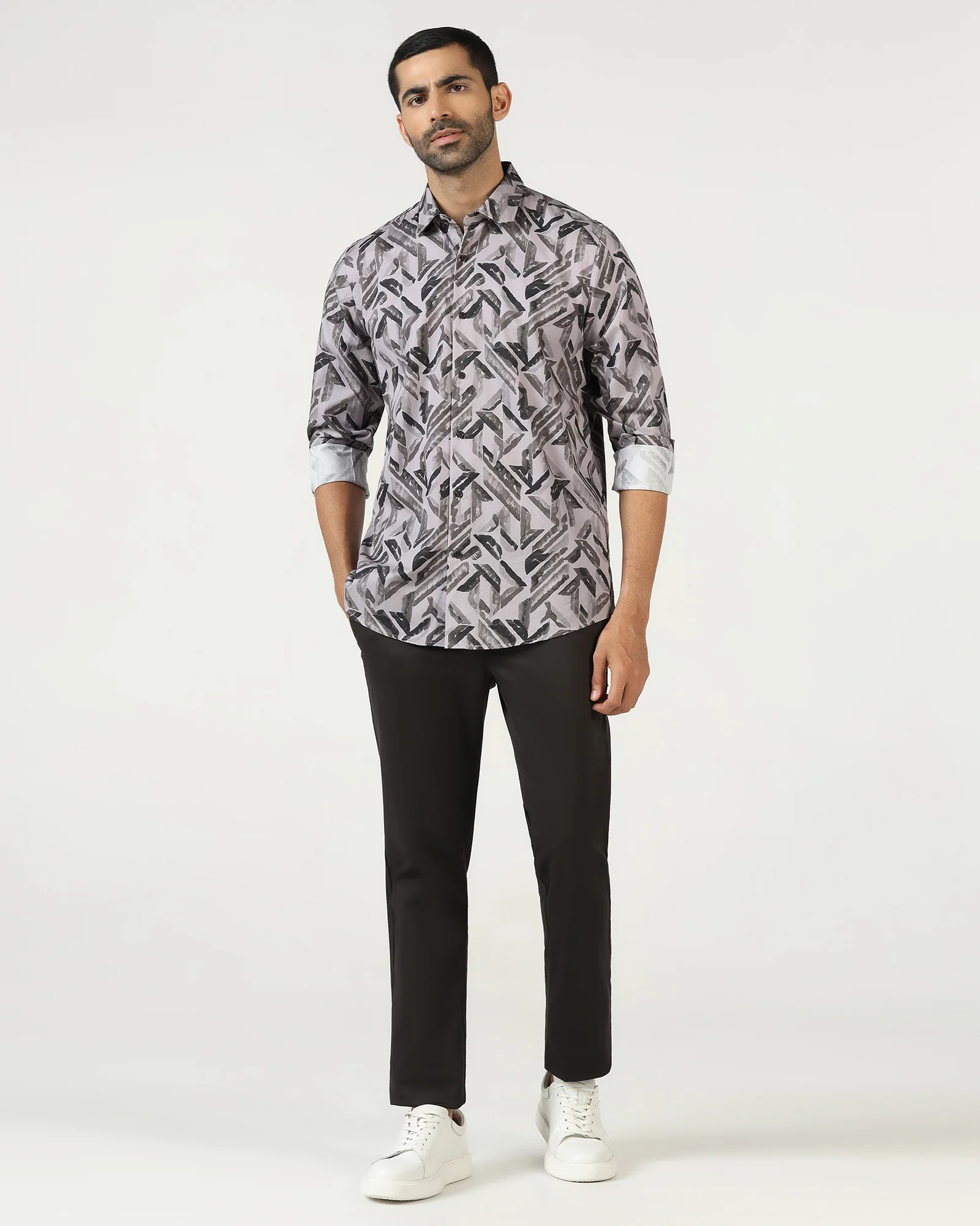 Grey Printed Shirt - Volmer - Image 3