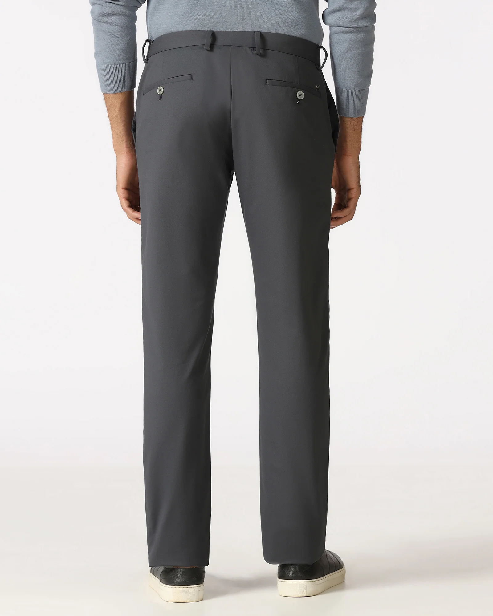 Grey Solid Khakis - Elba - Image 2