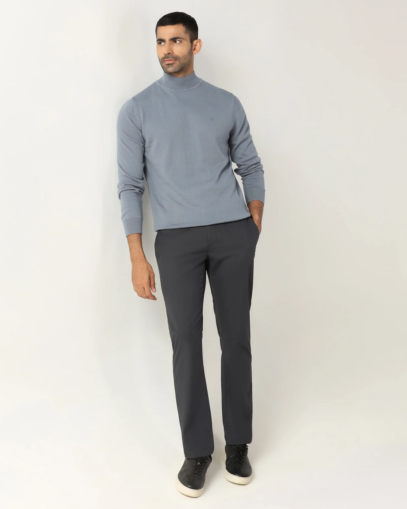 Grey Solid Khakis - Elba - Image 5
