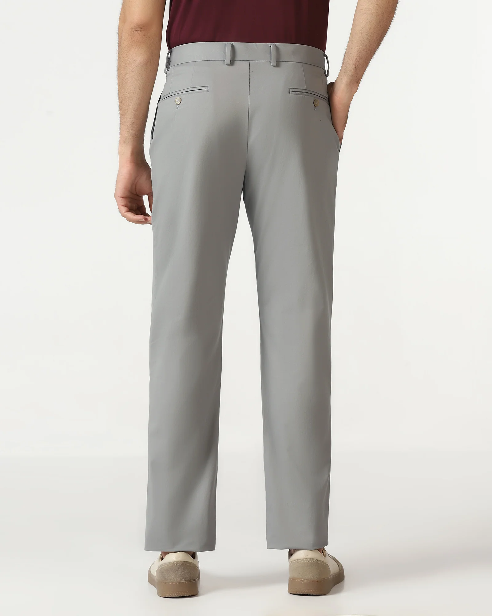 Grey Solid Khakis - Mario - Image 2