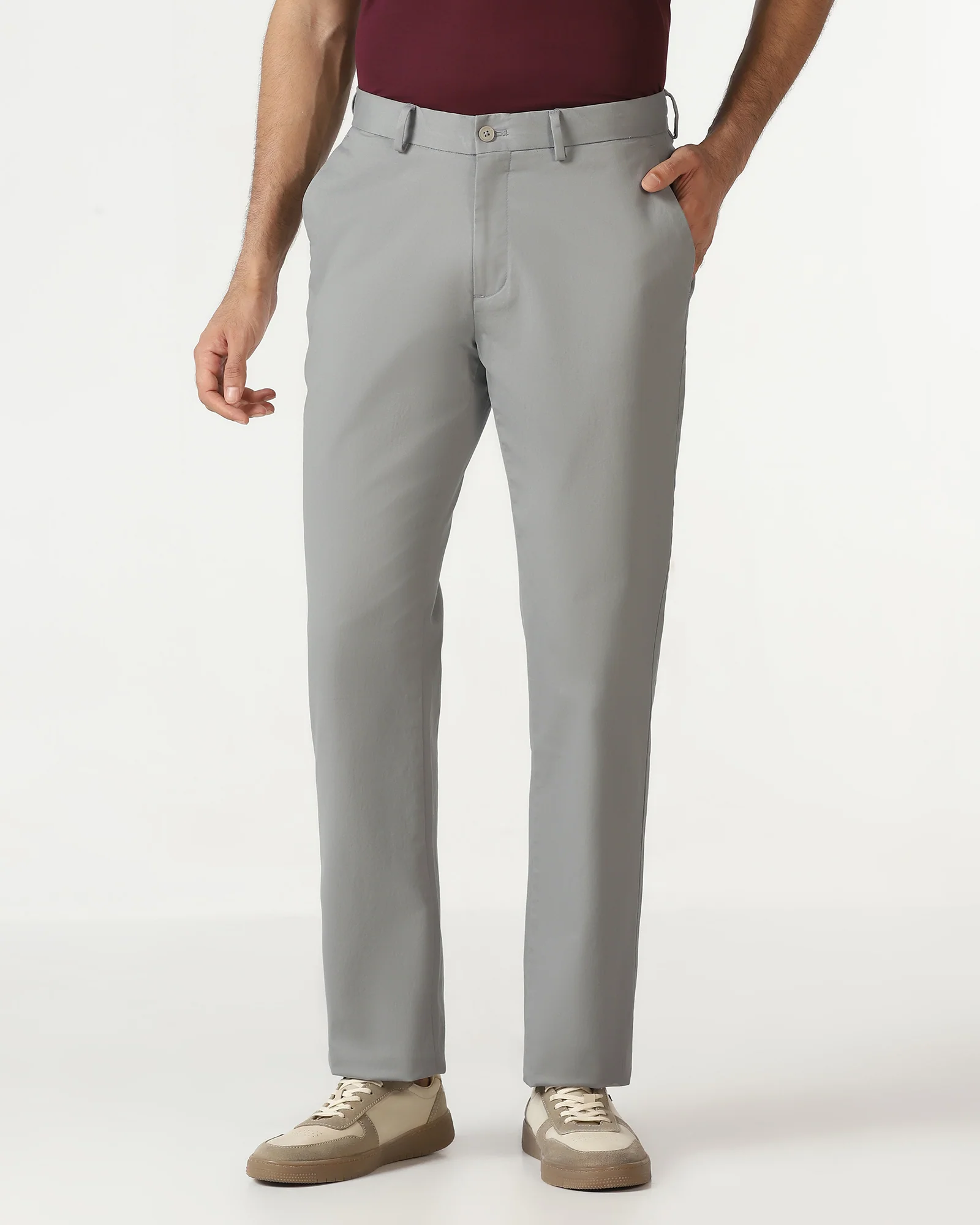 Grey Solid Khakis - Mario - Image 3