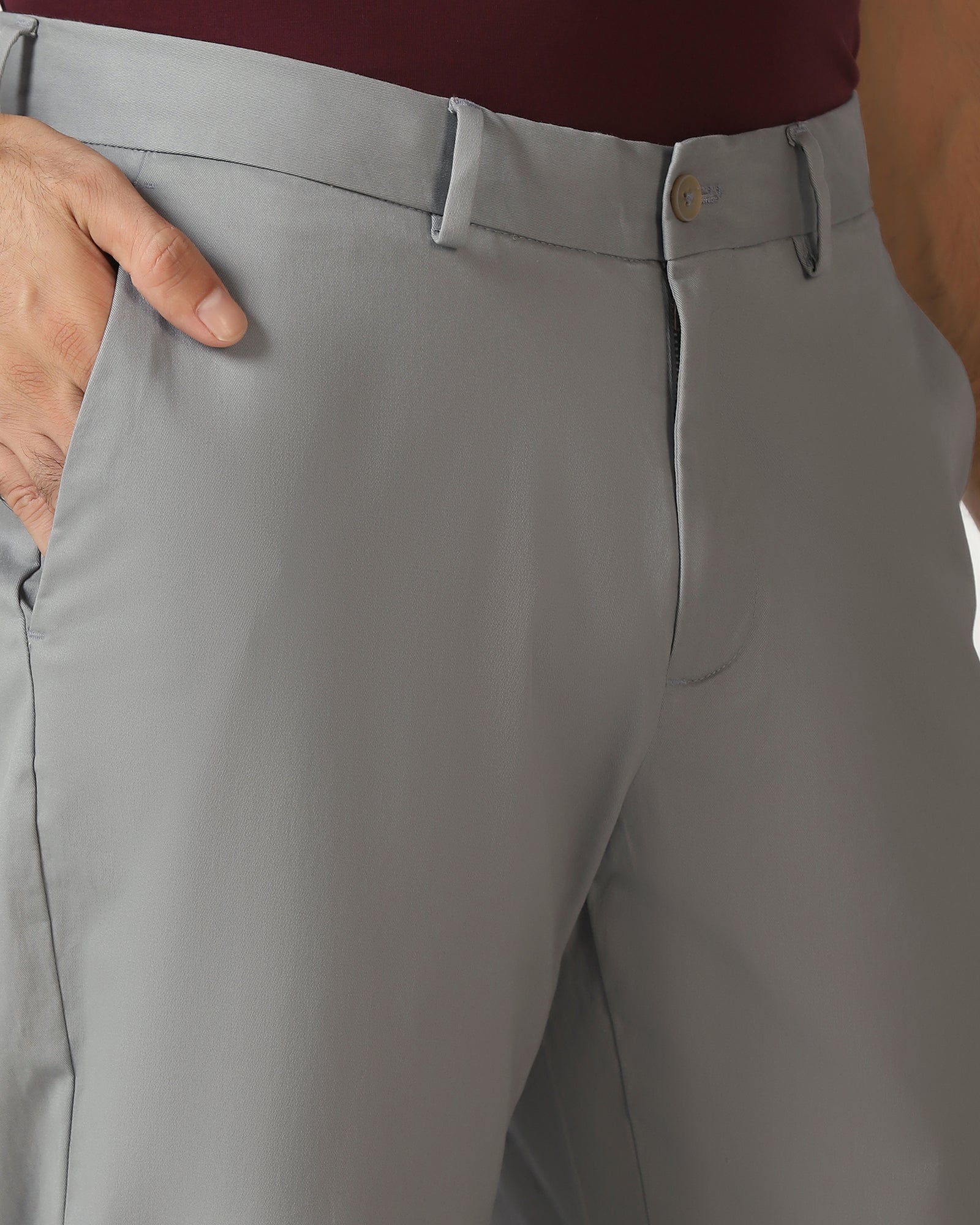 Grey Solid Khakis - Mario - Image 4