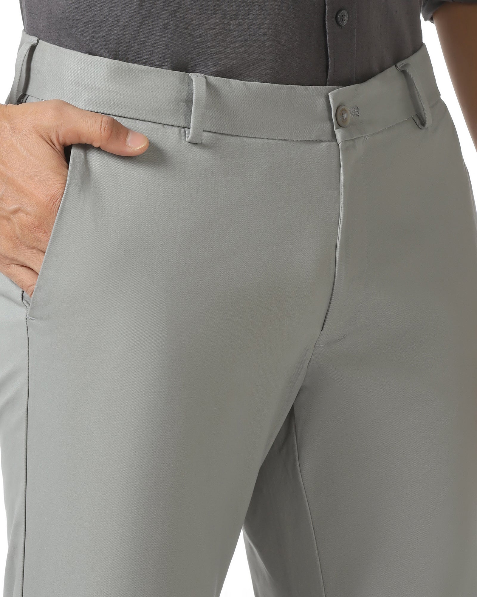 Grey Solid Khakis - Mario - Image 4