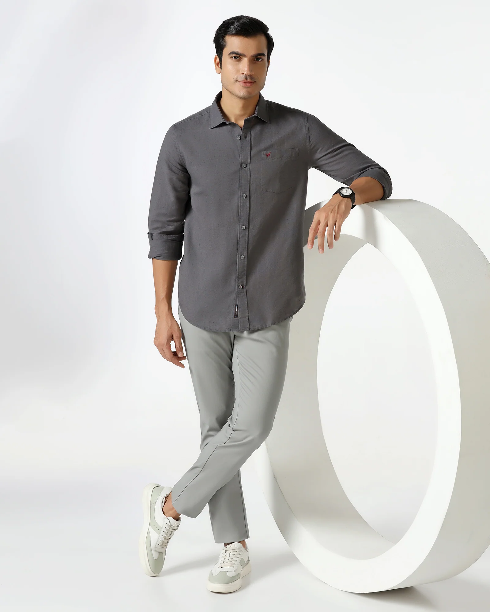 Grey Solid Khakis - Mario - Image 7