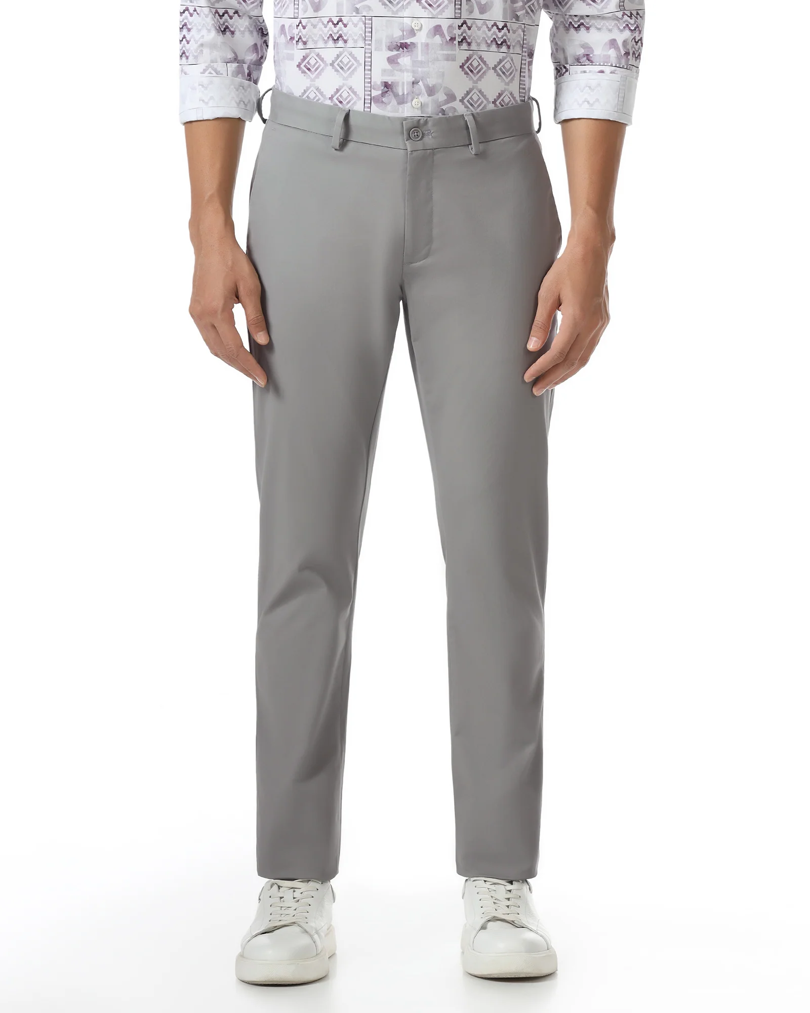 Grey Solid Khakis - Mario - Image 3