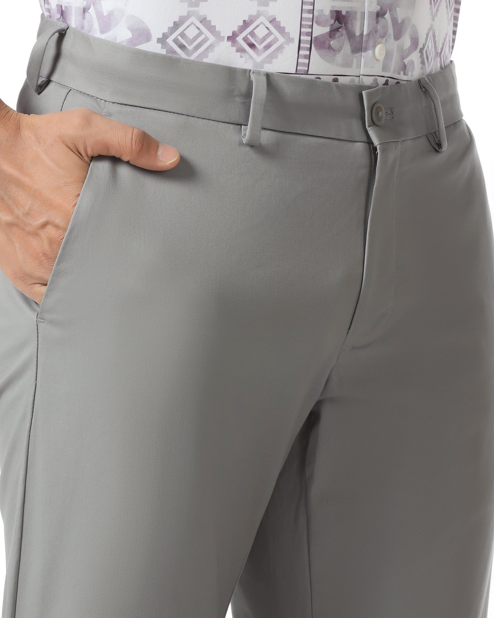 Grey Solid Khakis - Mario - Image 4