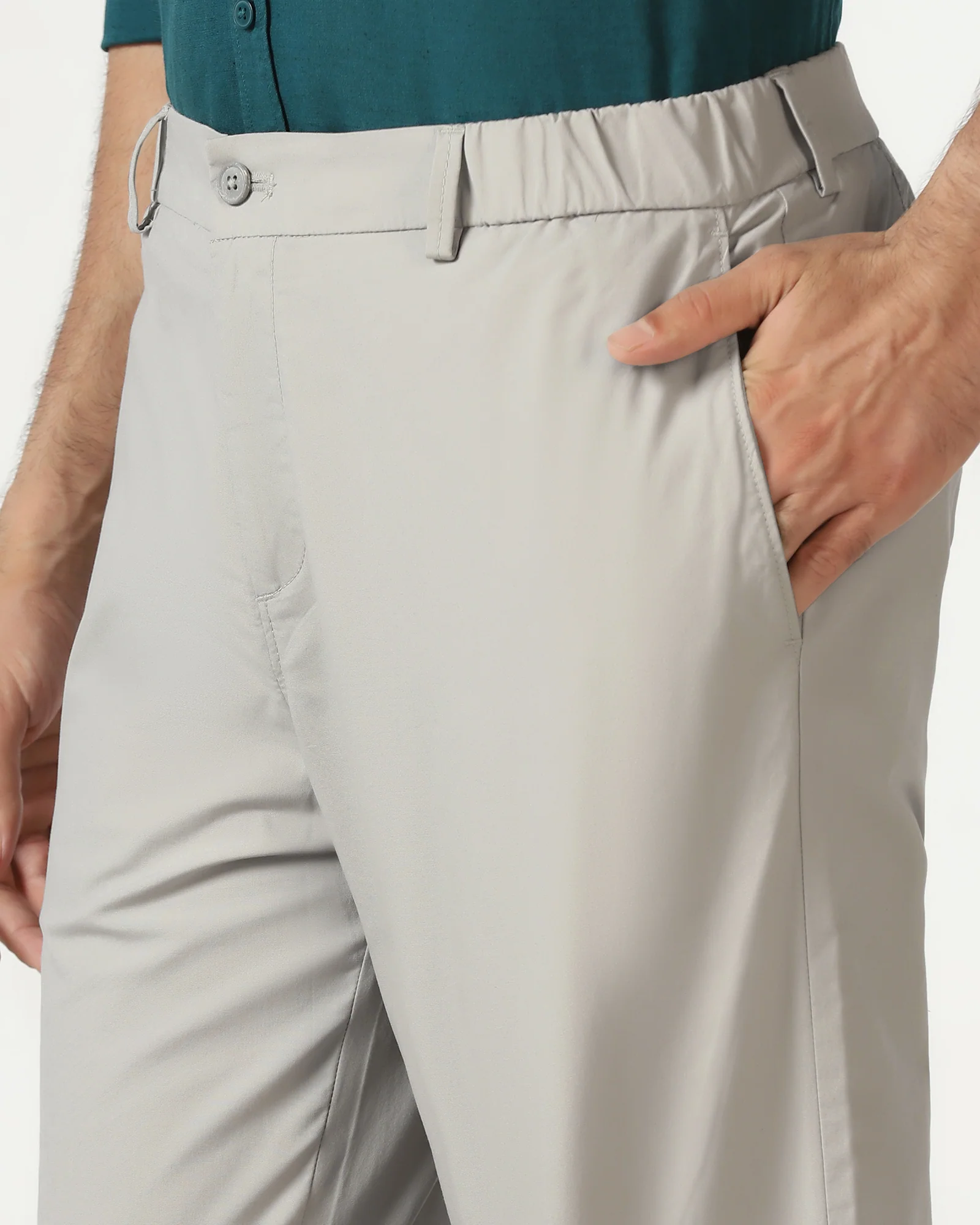 Grey Solid Khakis - Taurus - Image 4