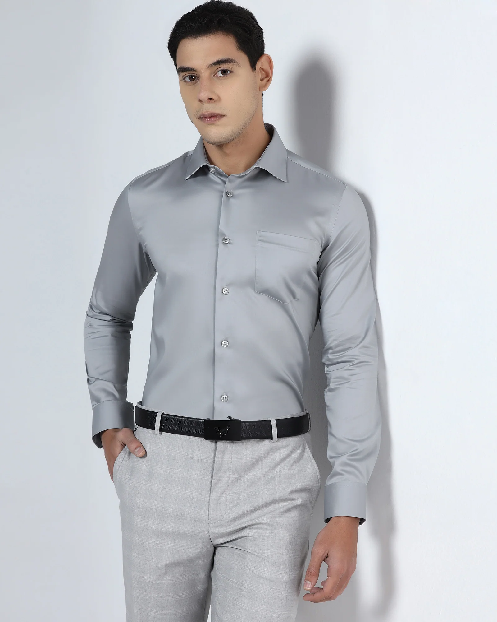 Grey Solid Shirt - Roger - Image 7