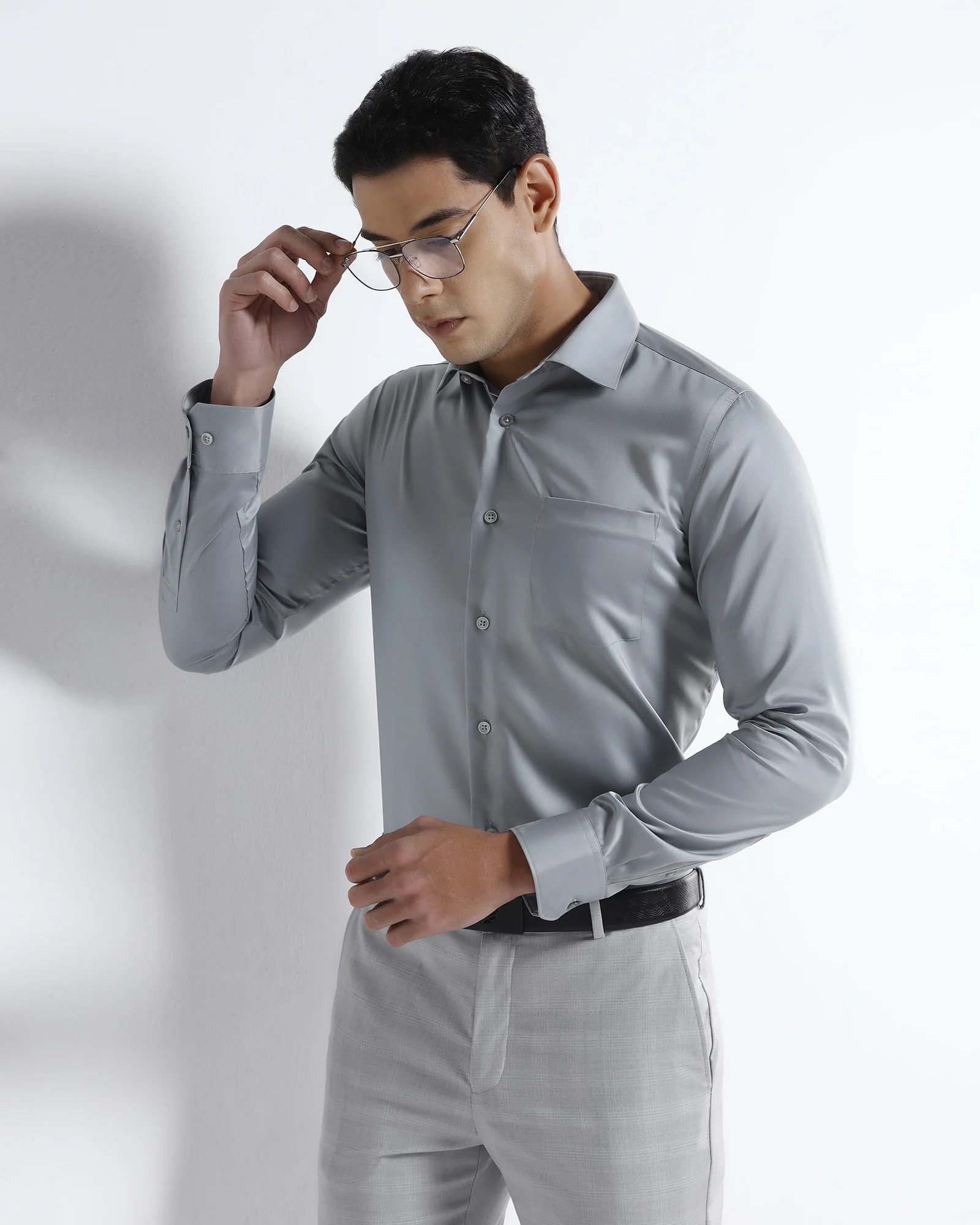 Grey Solid Shirt - Roger - Image 8