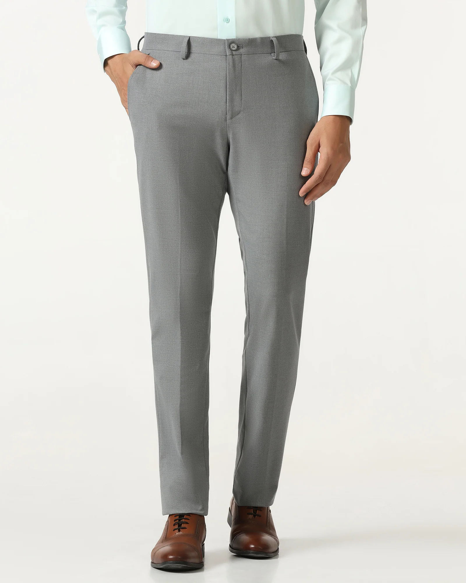 Grey Solid Trouser - Conor - Image 3