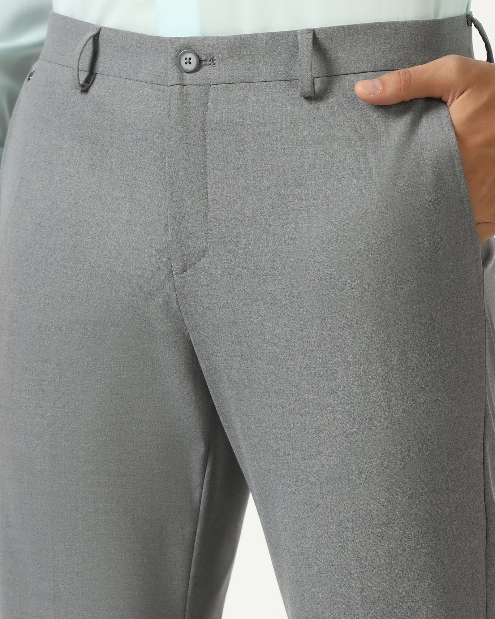 Grey Solid Trouser - Conor - Image 4